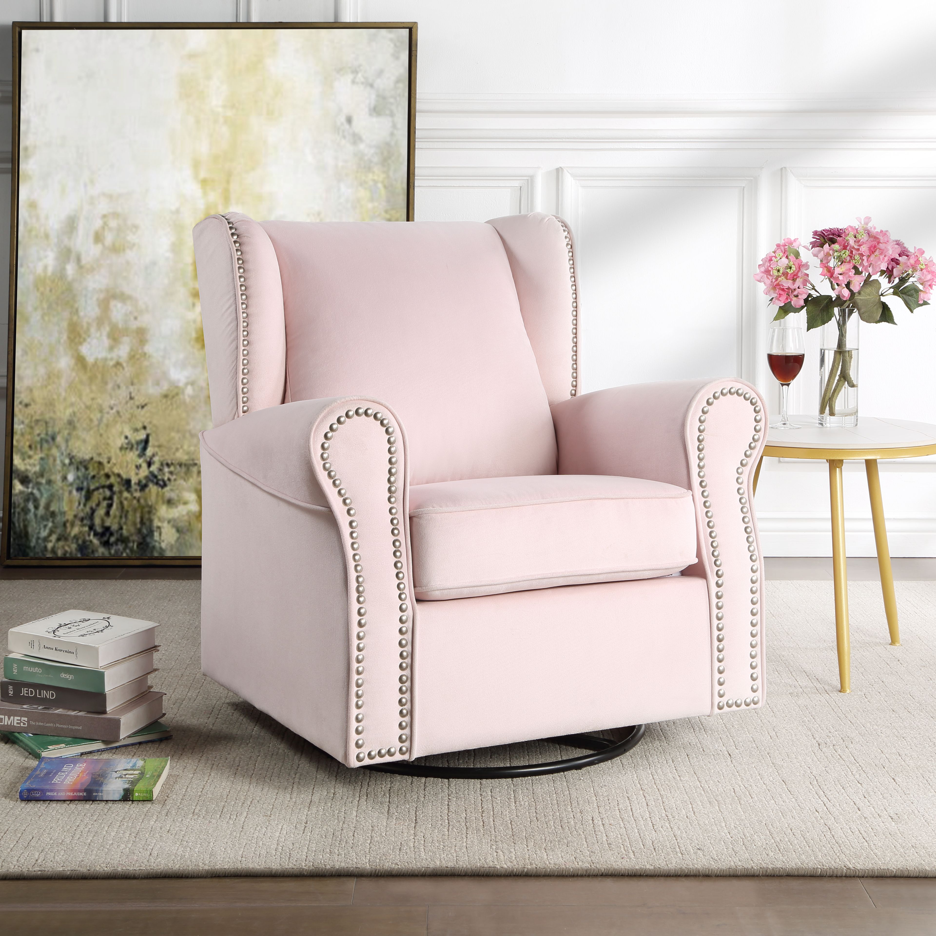 Silla planeadora Tamaki de tela con función giratoria