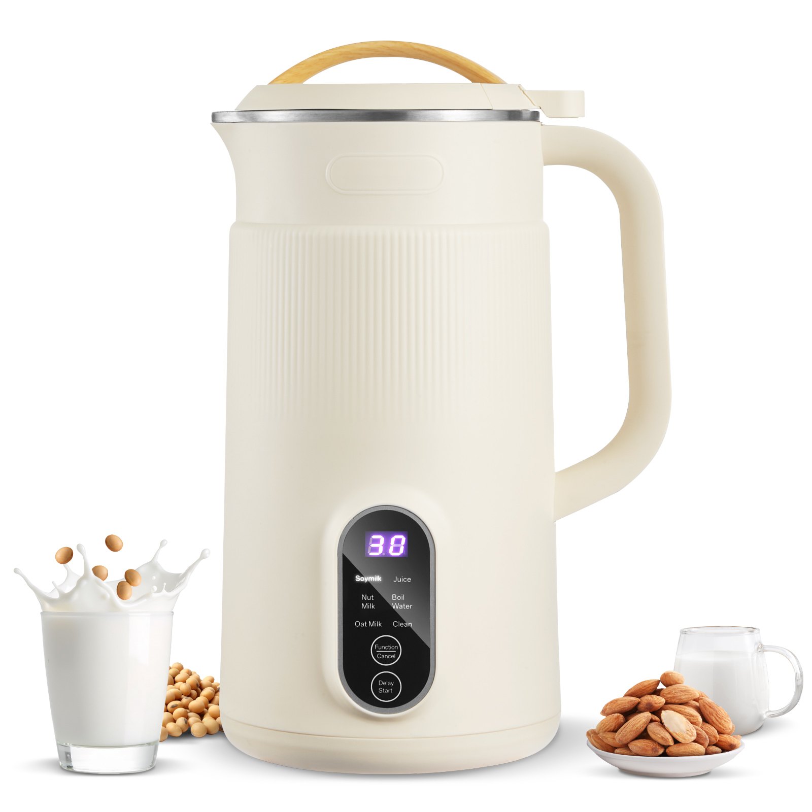 Máquina para leches vegetales 6 en 1, 20 onzas, 6 cuchillas, autolimpieza