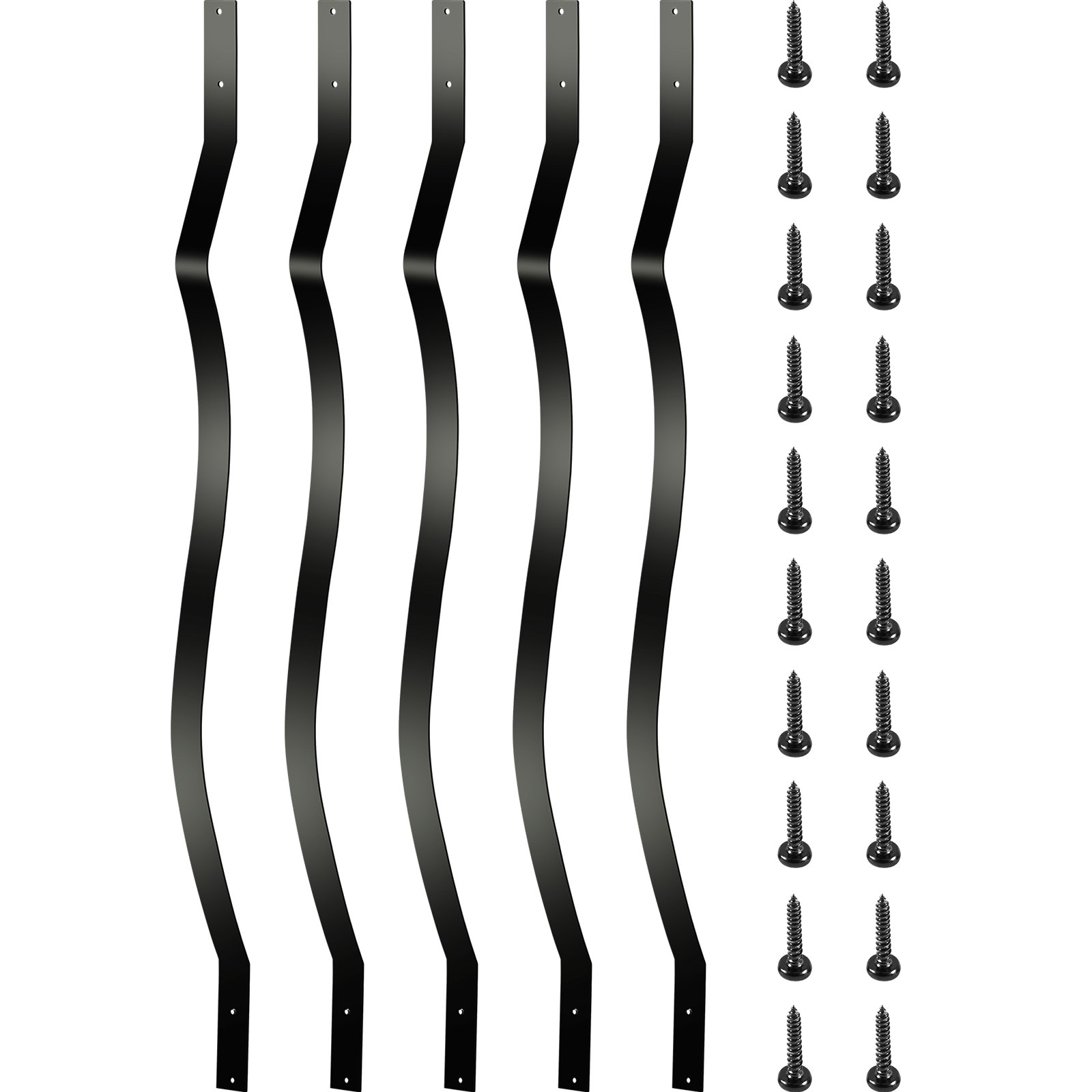 Deck Balusters, 61 Pack Metal Deck Spindles, 32.25\"x1\" Staircase Baluster With Screws, Aluminum Alloy Deck Railing For Wood And Composite Deck,Stylish Baluster For Outdoor Stair Deck Porch