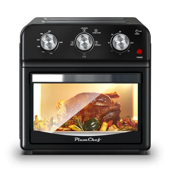 12-Liter Air Fryer With Advanced Multi-Function Cooking – Grill, Air Fry, Defrost, Bake, Presets For French Fries, Pizza, Chicken, Fish, And Toast, Dual Knob Control Oven