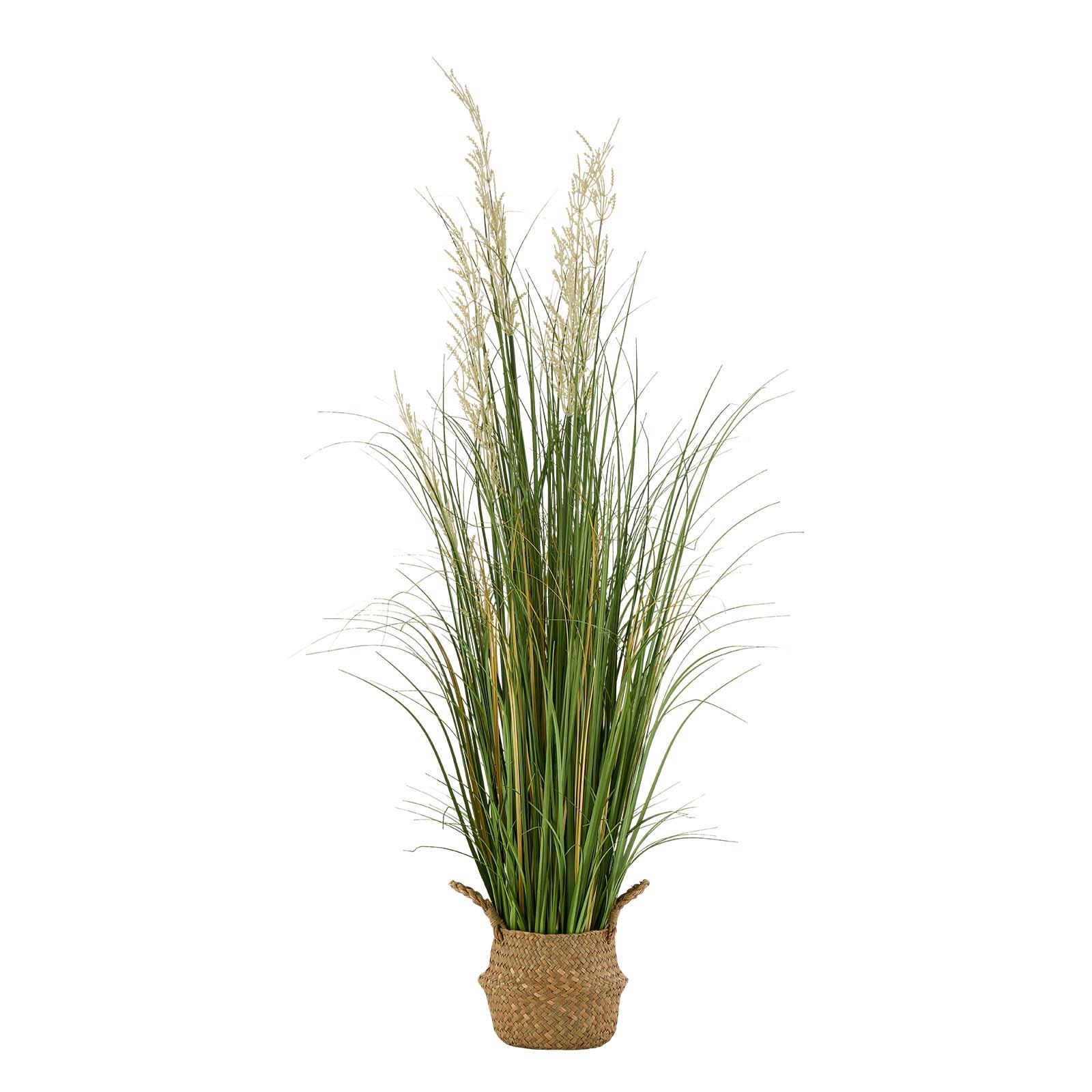 Artificial Grass Plant, 47 Inch Reed Flower Grass In Pot, Premium PVC Faux Fake Greenery Shrubs Plant For Indoor Outdoor House Home Garden Office Room Décor, Housewarming, 1 Pack Green