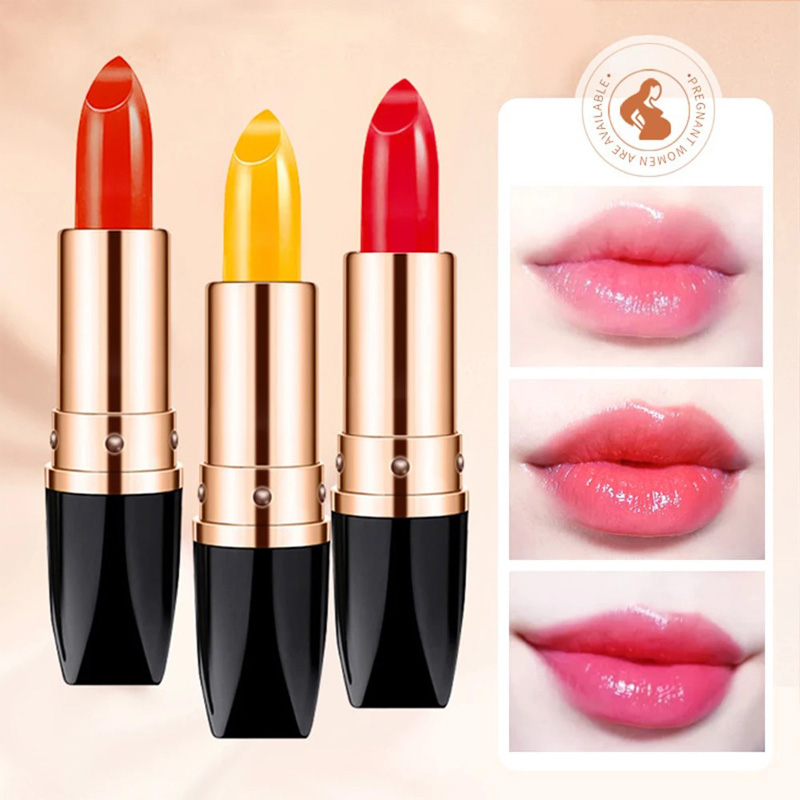 Set de 3 labiales que cambian de color, sensibles a temperatura y pH, hidratantes