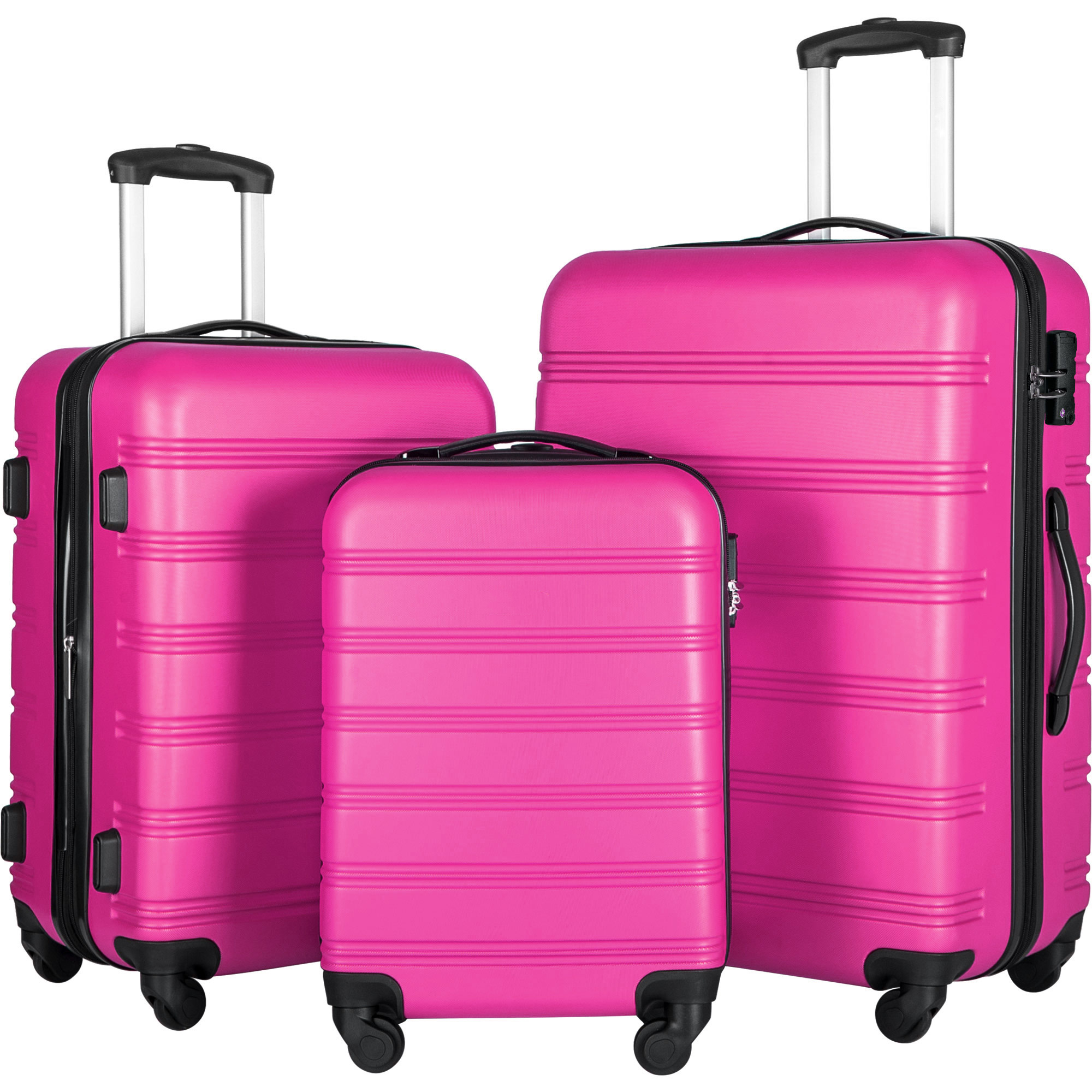 3 Piece Luggage Set Hardside Spinner Suitcase With TSA Lock 20 24 28 Available