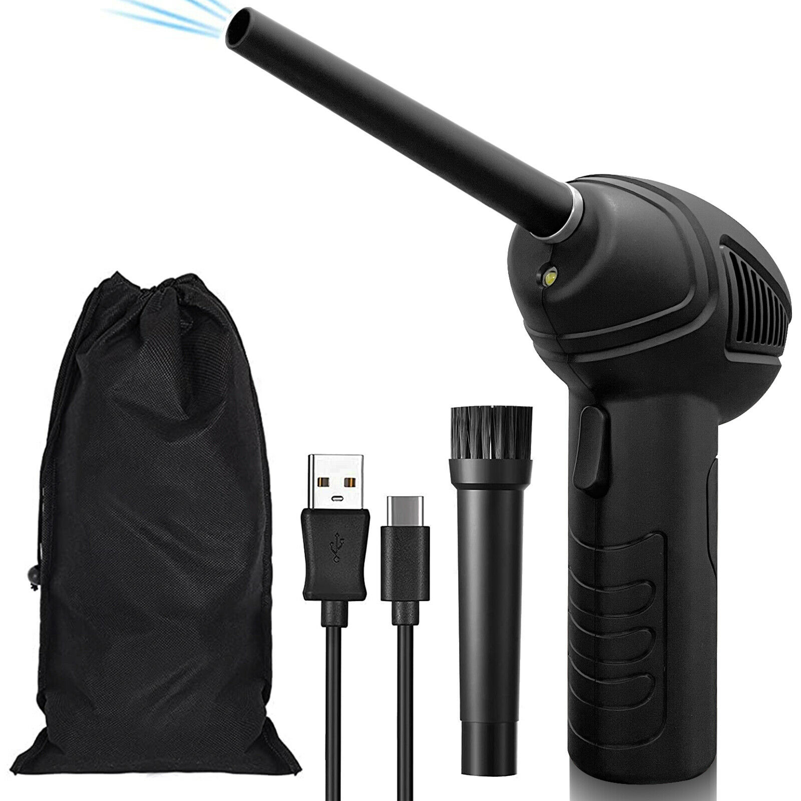 Soplador de aire eléctrico recargable para auto, PC, teclado y mascotas