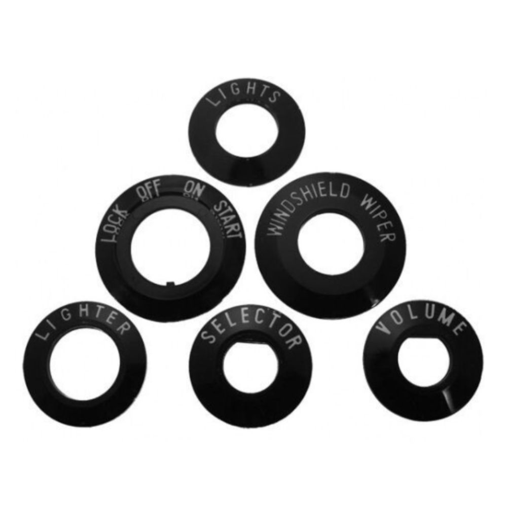USA-Made For 55-56 Bel Air BelAir 150 210 Dash Bezel Set Black W-White Letters