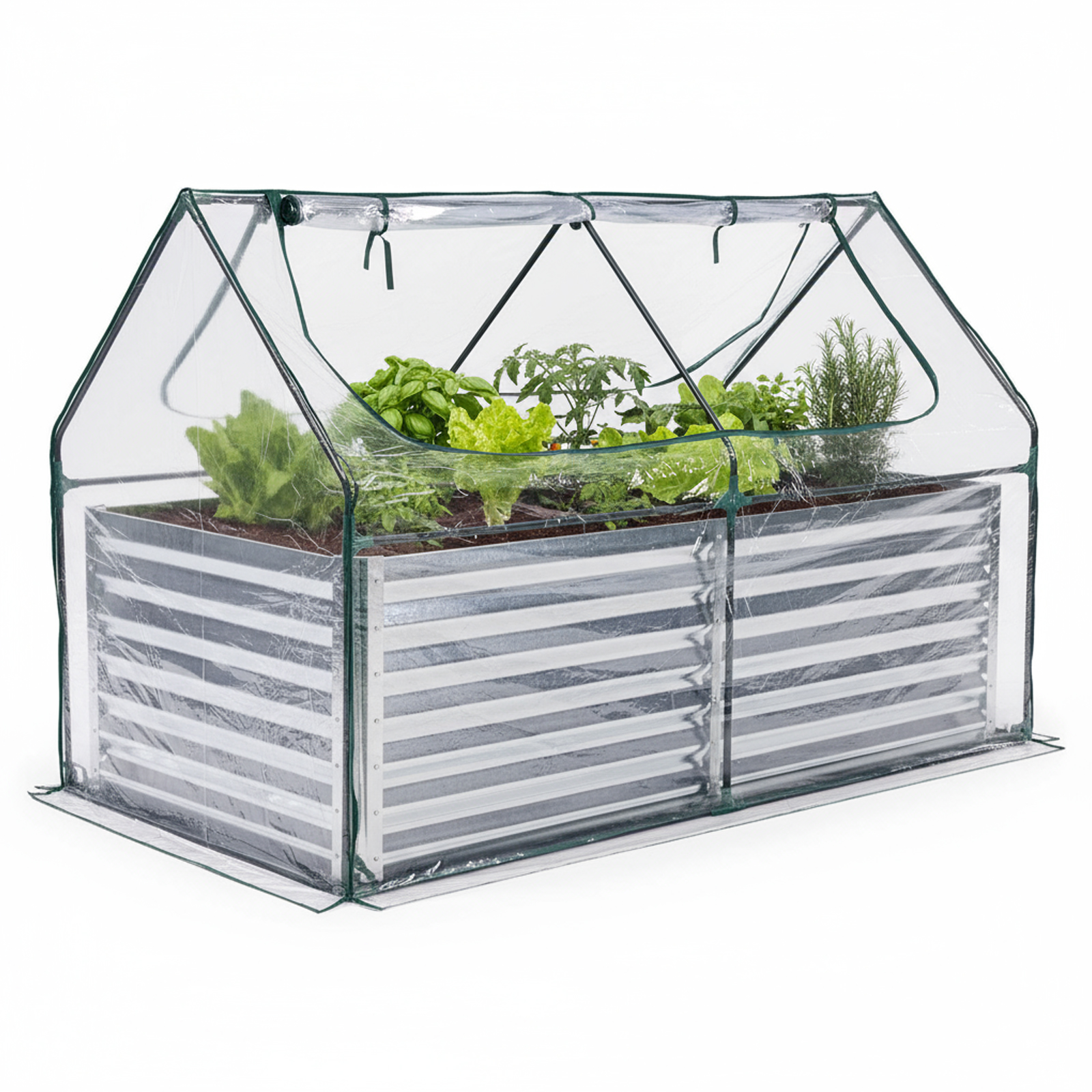 Greenhouse, With 2 Zipper Doors And Waterproof UV Protection, Suitable For Flowers, Vegetables And Herbs, Transparent