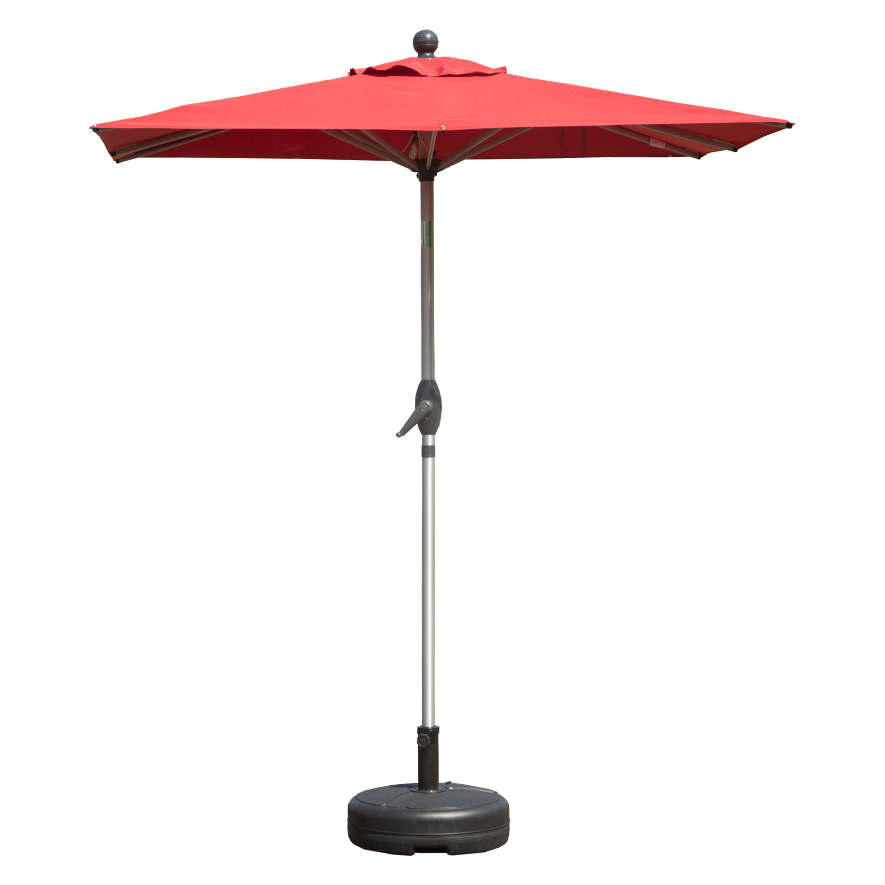Rectangle Patio Umbrella With Crank Lift And Tilt Function, Brick Red   Base Not Included