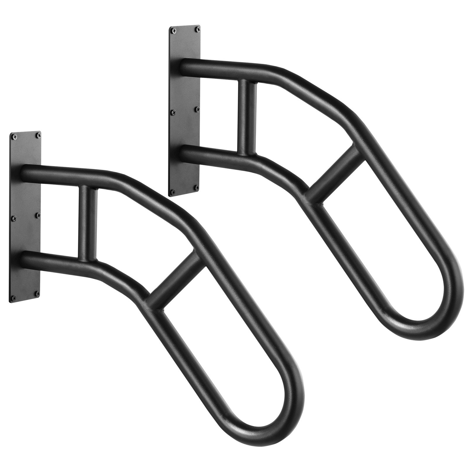 Handrails For Outdoor Steps, 29" Length Wall Mount Safety Railings For 1-3 Steps, U-Shaped Handrail With Matte Black Finished, Stair Handrails For Kids, Elderly, Pregnant Women, Disabled 2 PCS