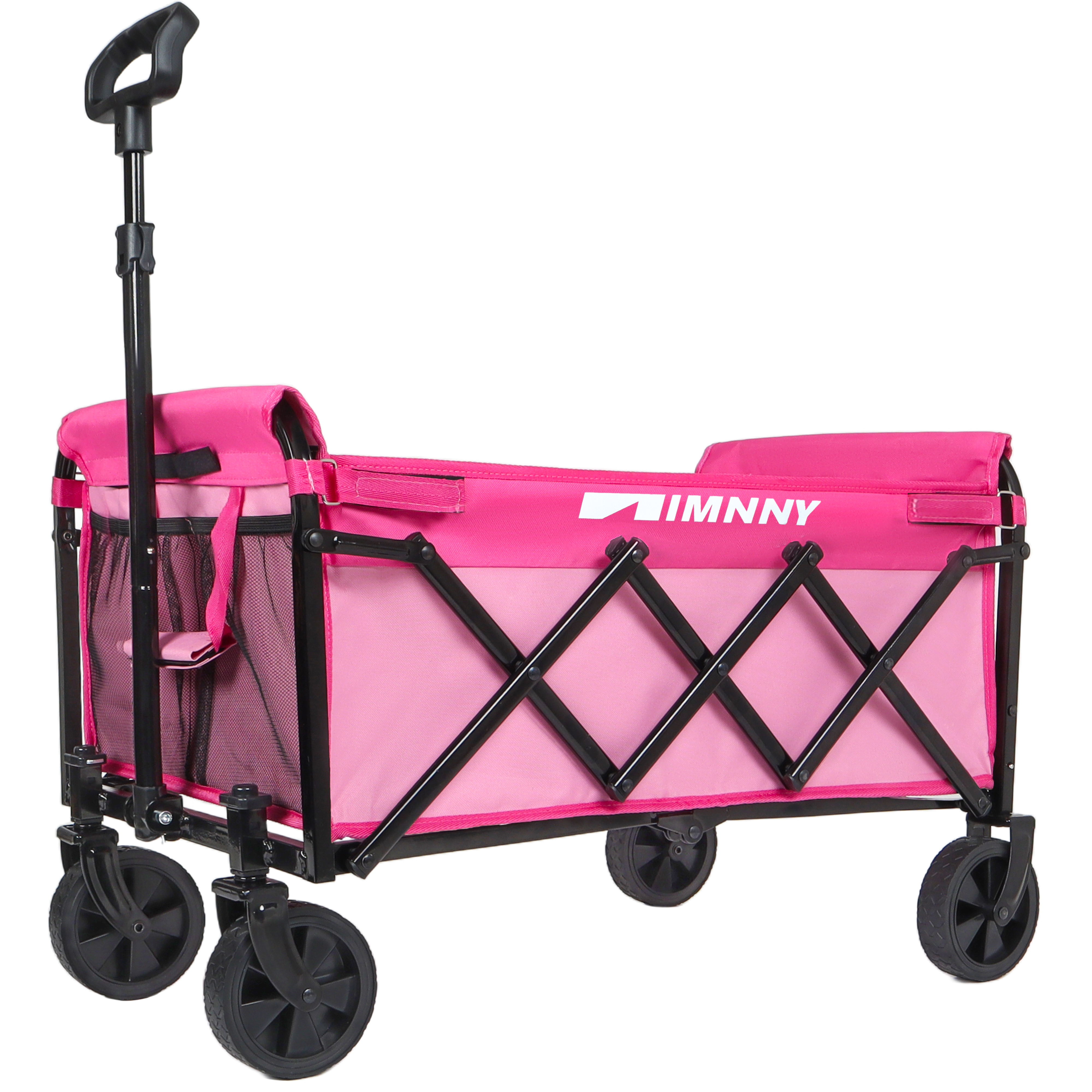 Collapsible Wagon With Wheels  Lightweight Utility Camping Wagons Carts Foldable With 360lbs Weight Capacity  Carts With Cup Holders For Garden  Sports  Grocery  Shopping