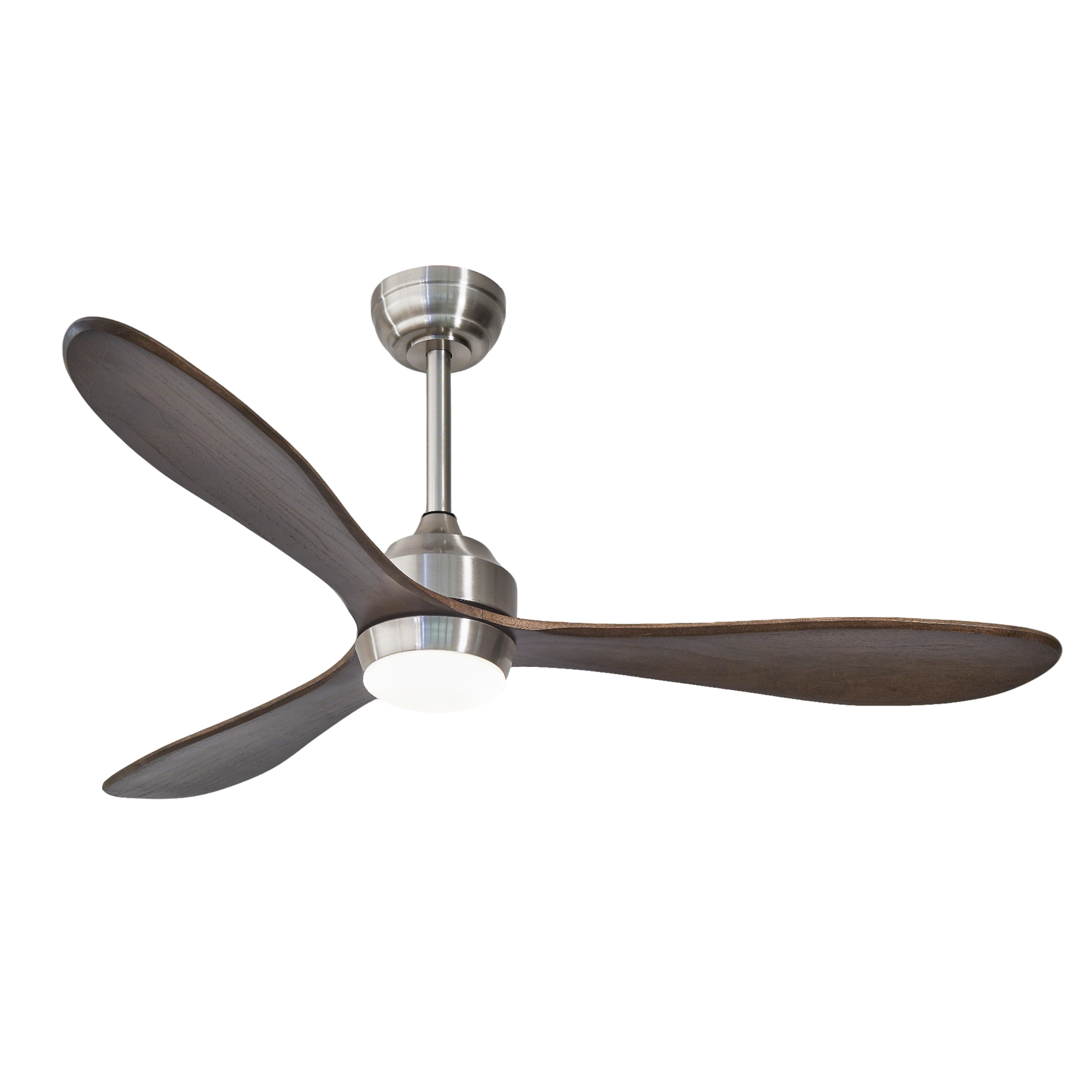 52in Ceiling Fan With Lights ,Remote Control, 3 PCS Solid Wood Quiet DC Motor Ceiling Fans 6 Speed Levels,Reversible Ceiling Fan, For Patio Living Room, Bedroom-- Stain Nickel