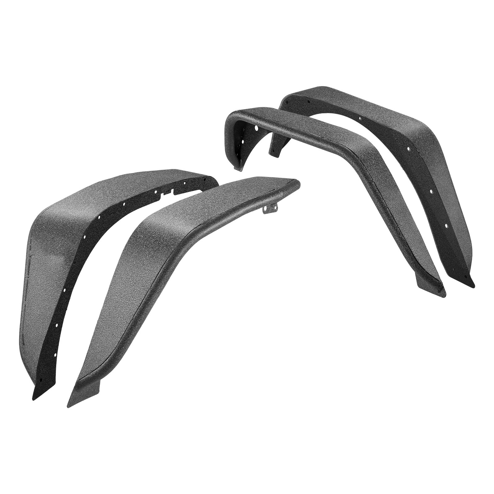 Guardabarros delanteros y traseros para Jeep JK/JKU 2007-2018, acero negro texturizado