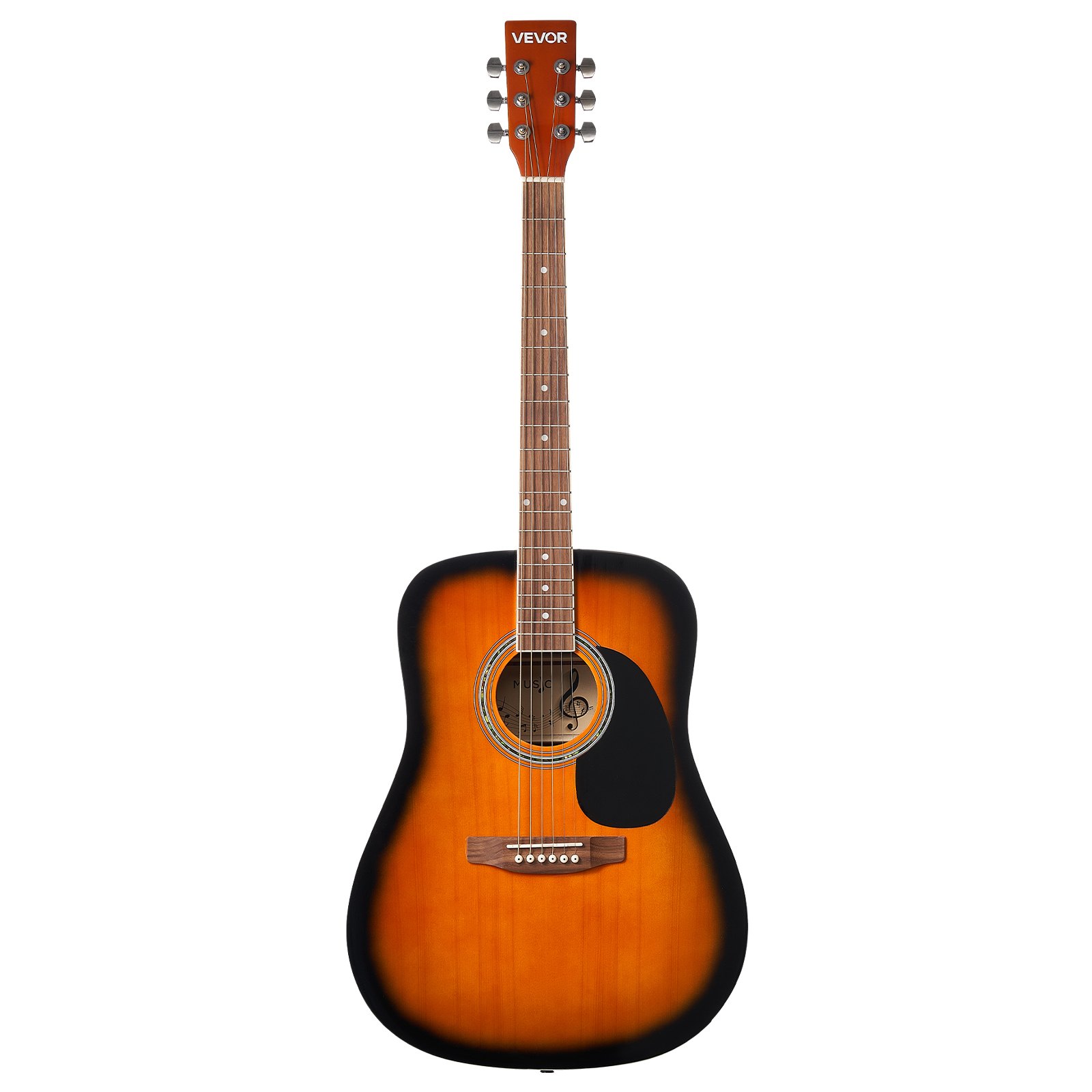 Guitarra Acústica Dreadnought Sunburst de 41 pulgadas, 6 Cuerdas, Tapa de Abeto Sólido