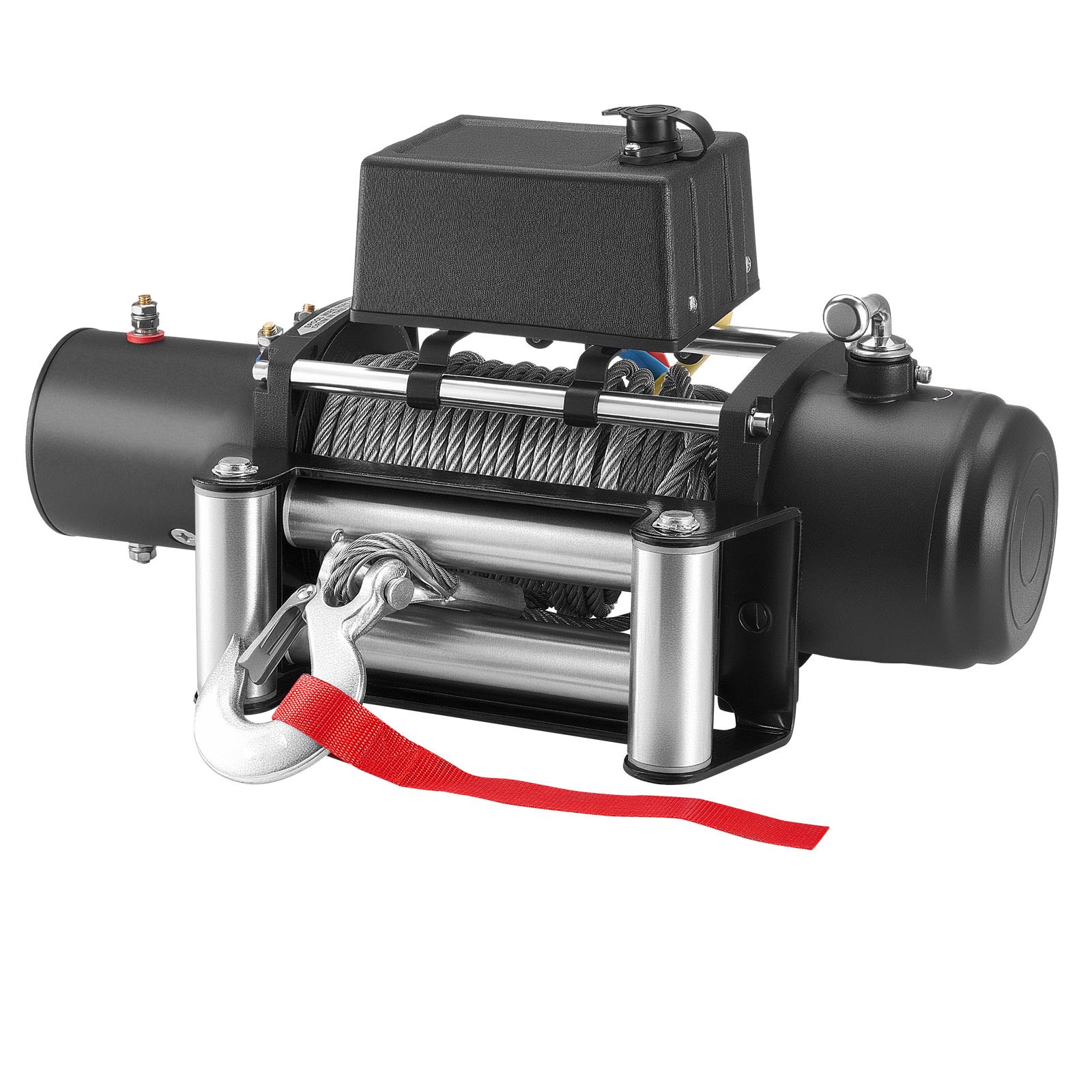 Cabrestante eléctrico 12000 libras, 12V DC, cable de acero Φ7/20 pulgadas x 85 pies