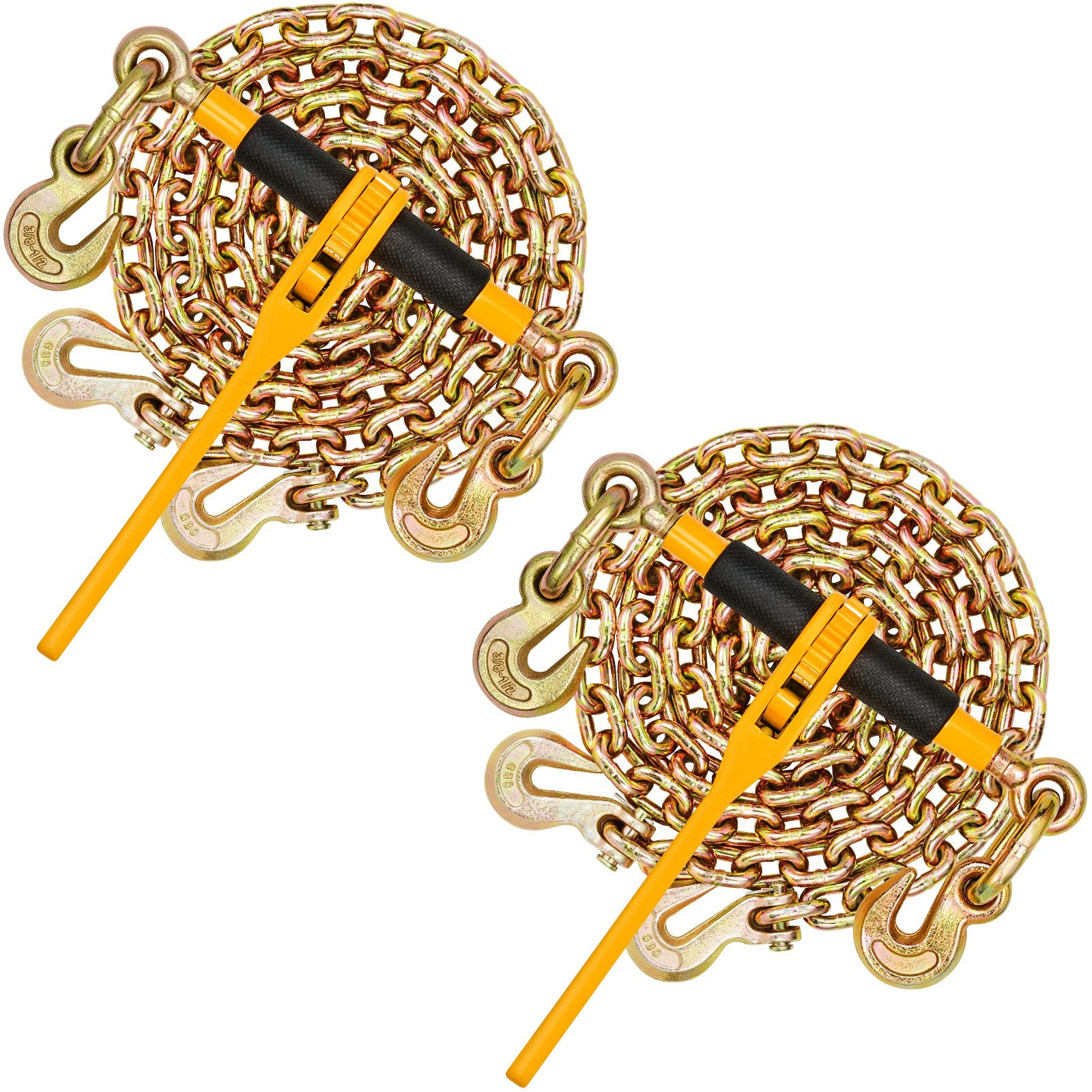 Chain And Binder Kit 3.8'-1.2' Ratchet Load Binder 3.8' X 10' Chain 2 Pack