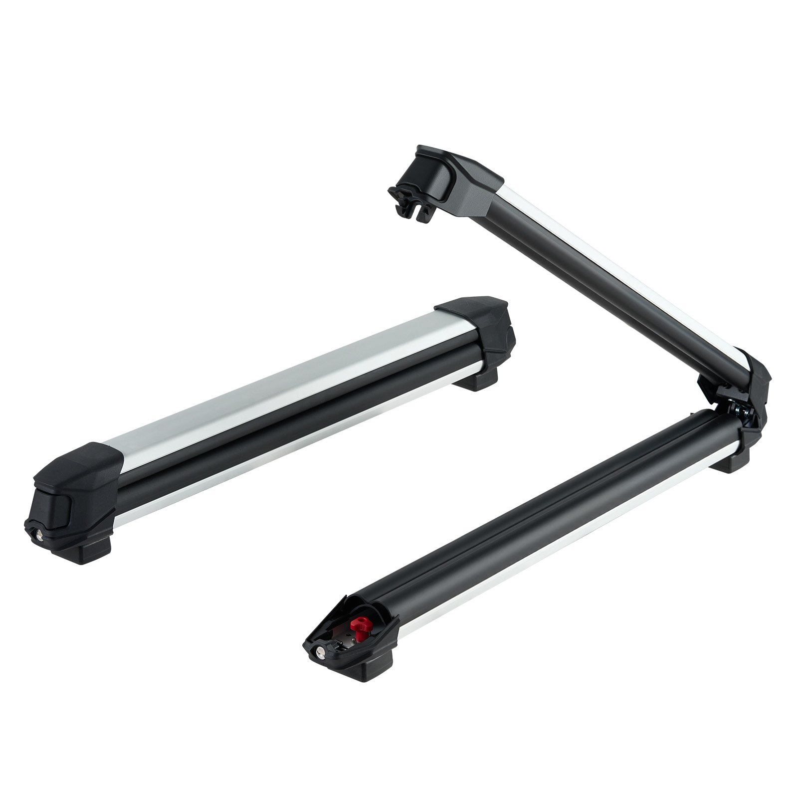 Portaesquís y snowboard para techo, 2 piezas de aluminio, universal, con cerradura.