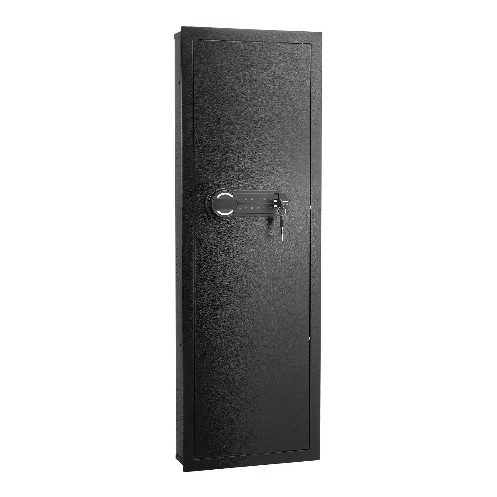 Caja fuerte de pared oculta, 4 niveles, acero Q235, con contraseña y llave, negra