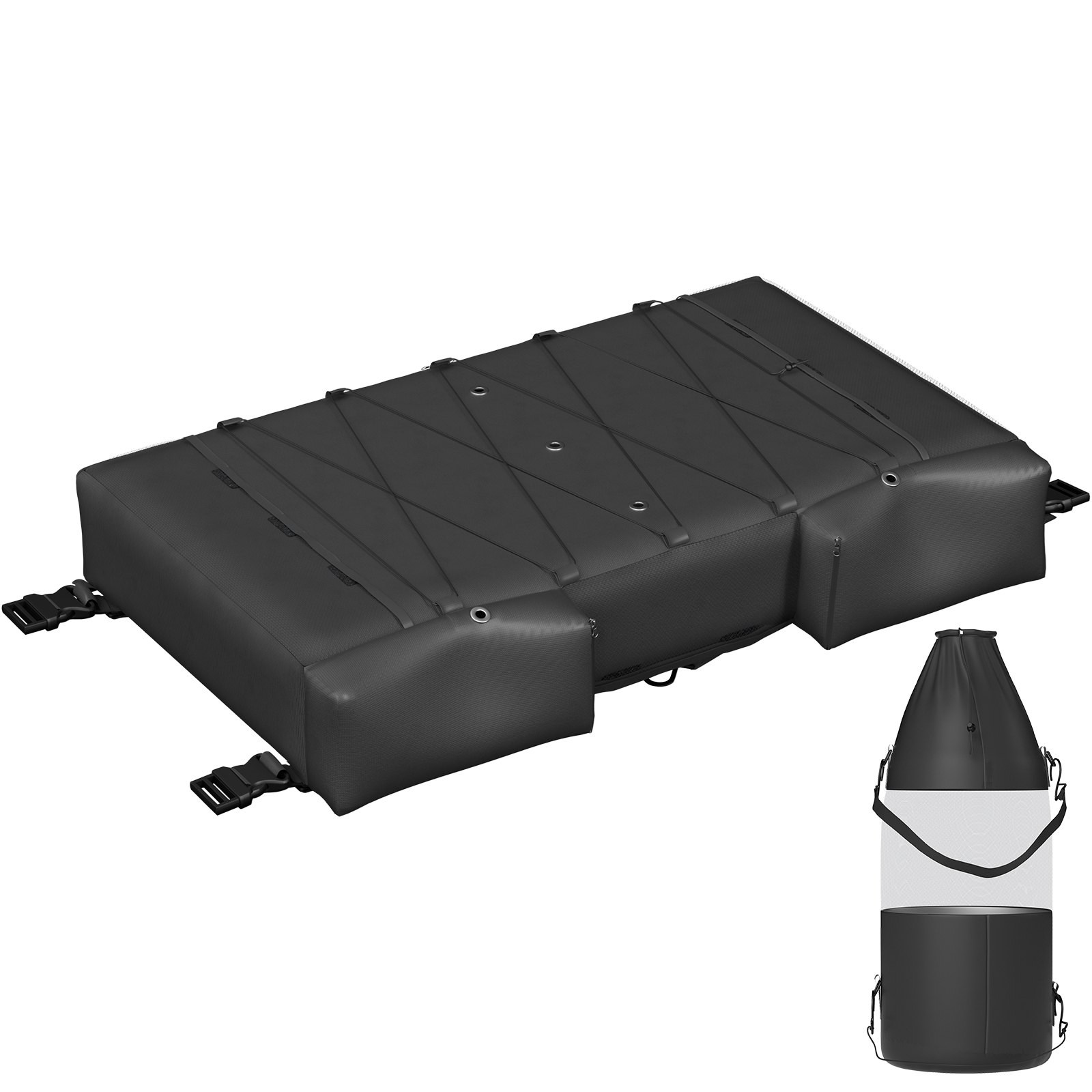 T-Top Storage Bag, For 6 Type II Life Jackets, With A Boat Trash Bag, 600D Oxford Fabric Life Vests Storage Bag For Most T-Top Boats, Bimini Tops And Pontoon Tops (Life Jackets Not Included)