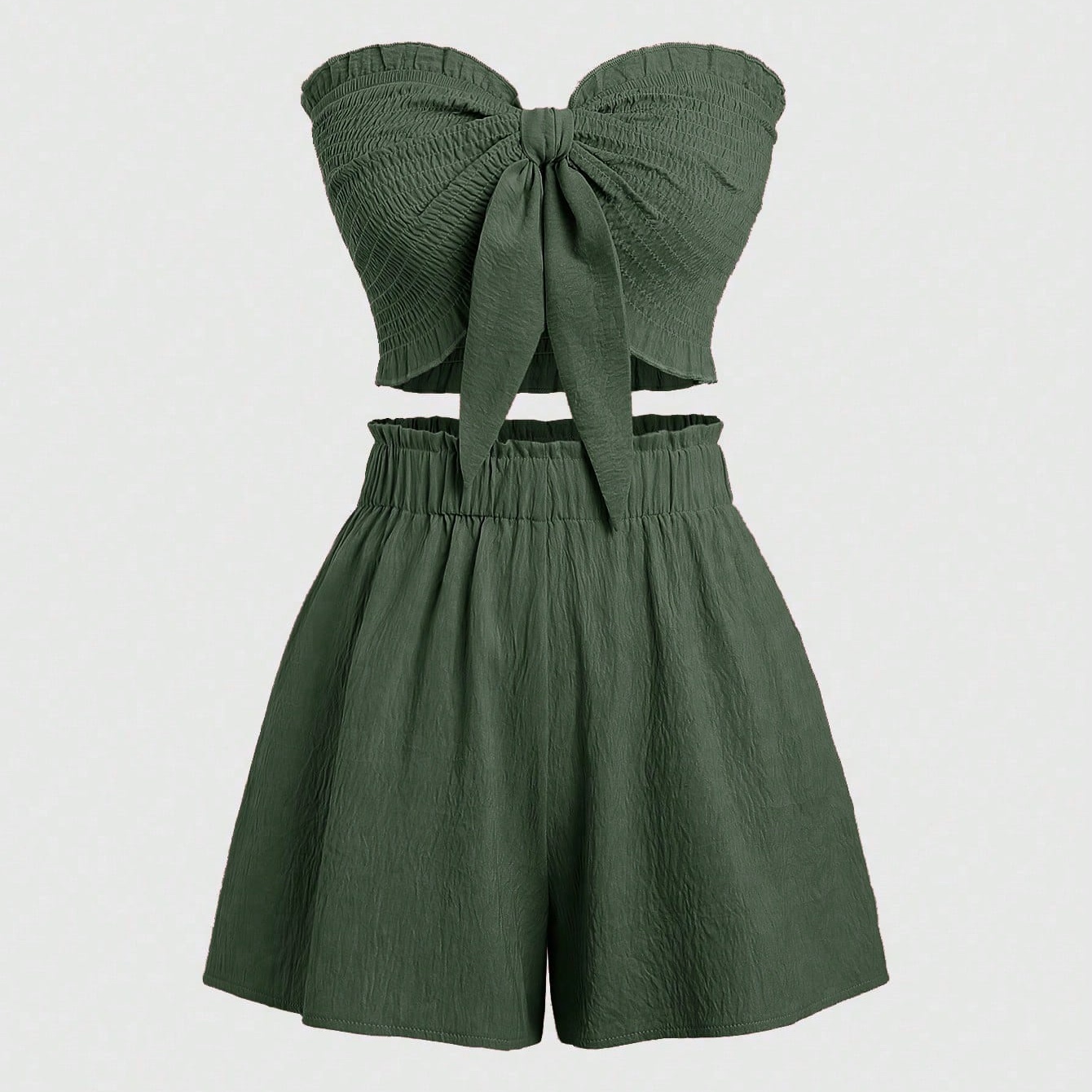 Conjunto de 2 piezas de verano con top cruzado