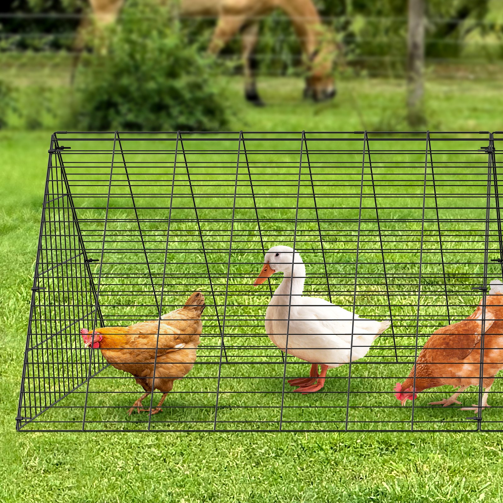 Túneles para gallinas, 118.1 x 28 x 24.2 pulgadas, portátiles, fácil instalación