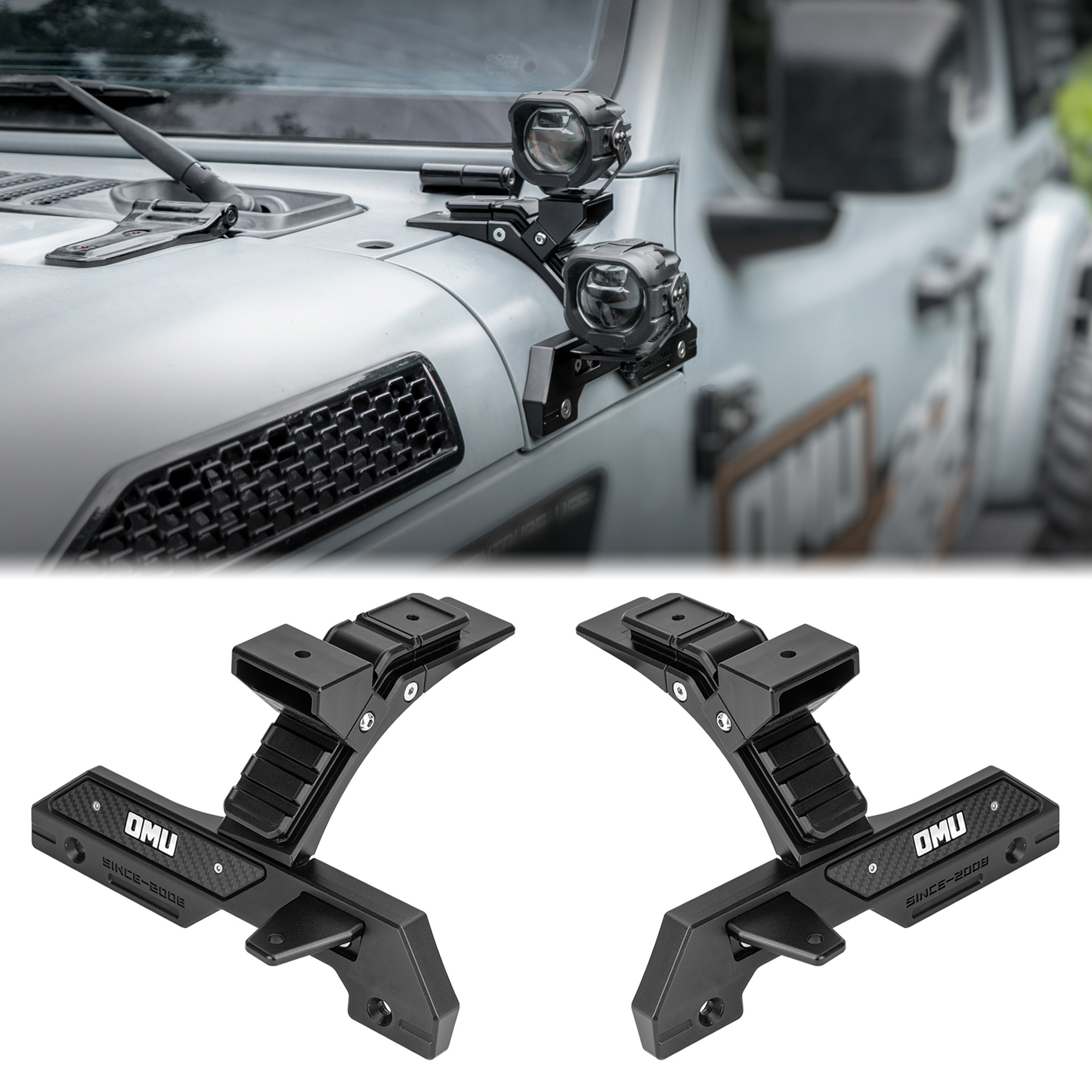 Soporte de sistema de luces OMU Genesis Series para pilar A Jeep Wrangler JL/Gladiator JT