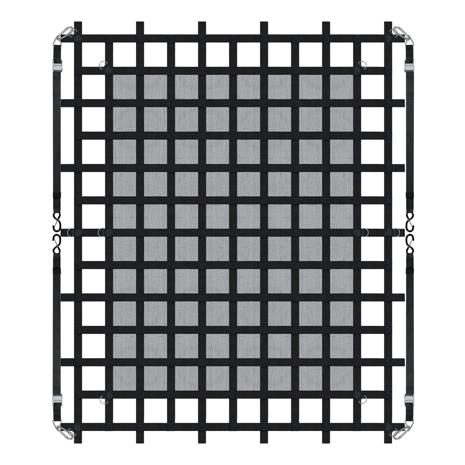 Red de carga resistente de 96 x 81 pies, con hebillas y ganchos en S ajustables.