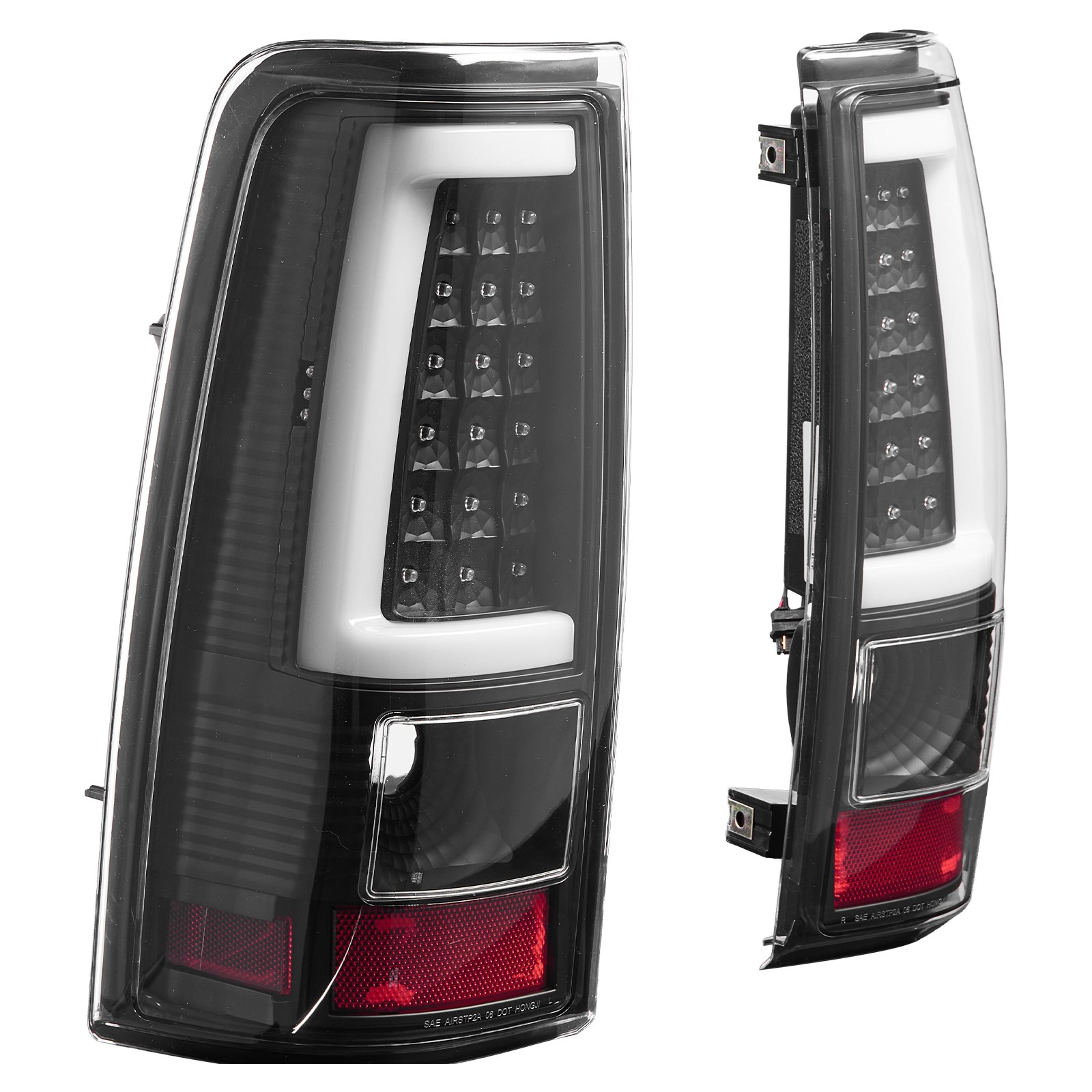 Conjunto de luces traseras LED para Chevy Silverado 2003-2006, par, con bombillas, negro