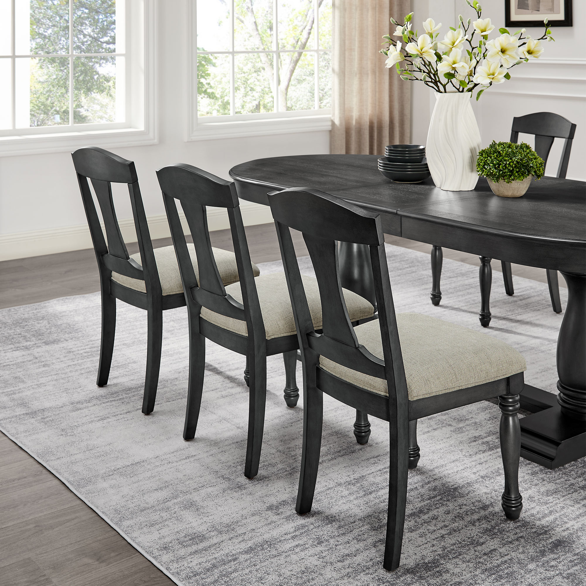 Sillas de comedor con estructura de madera, tapizadas, estilo retro, juego de 2