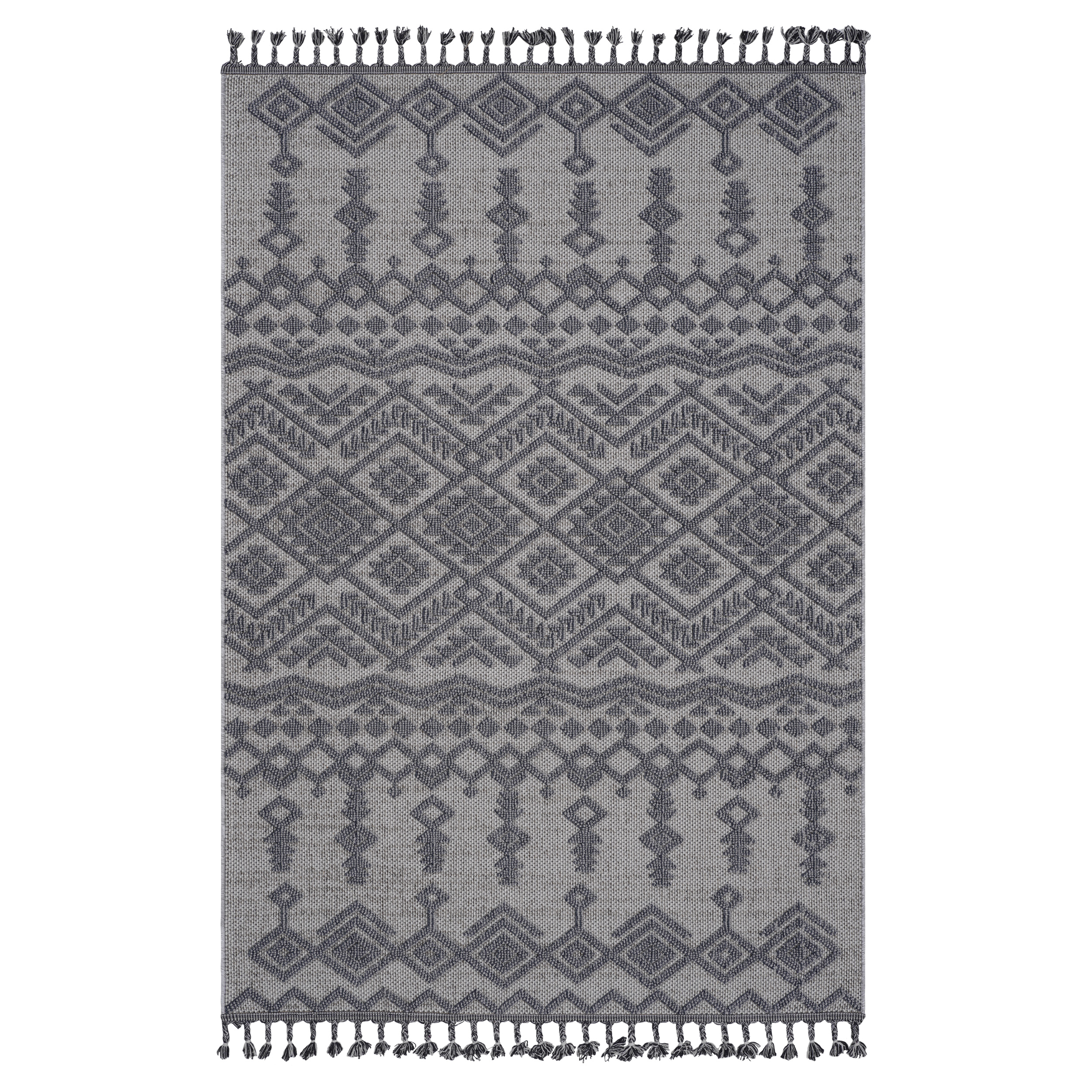Guros  4X6 White  Gray  Traditional Indoor  Outdoor Area Rug