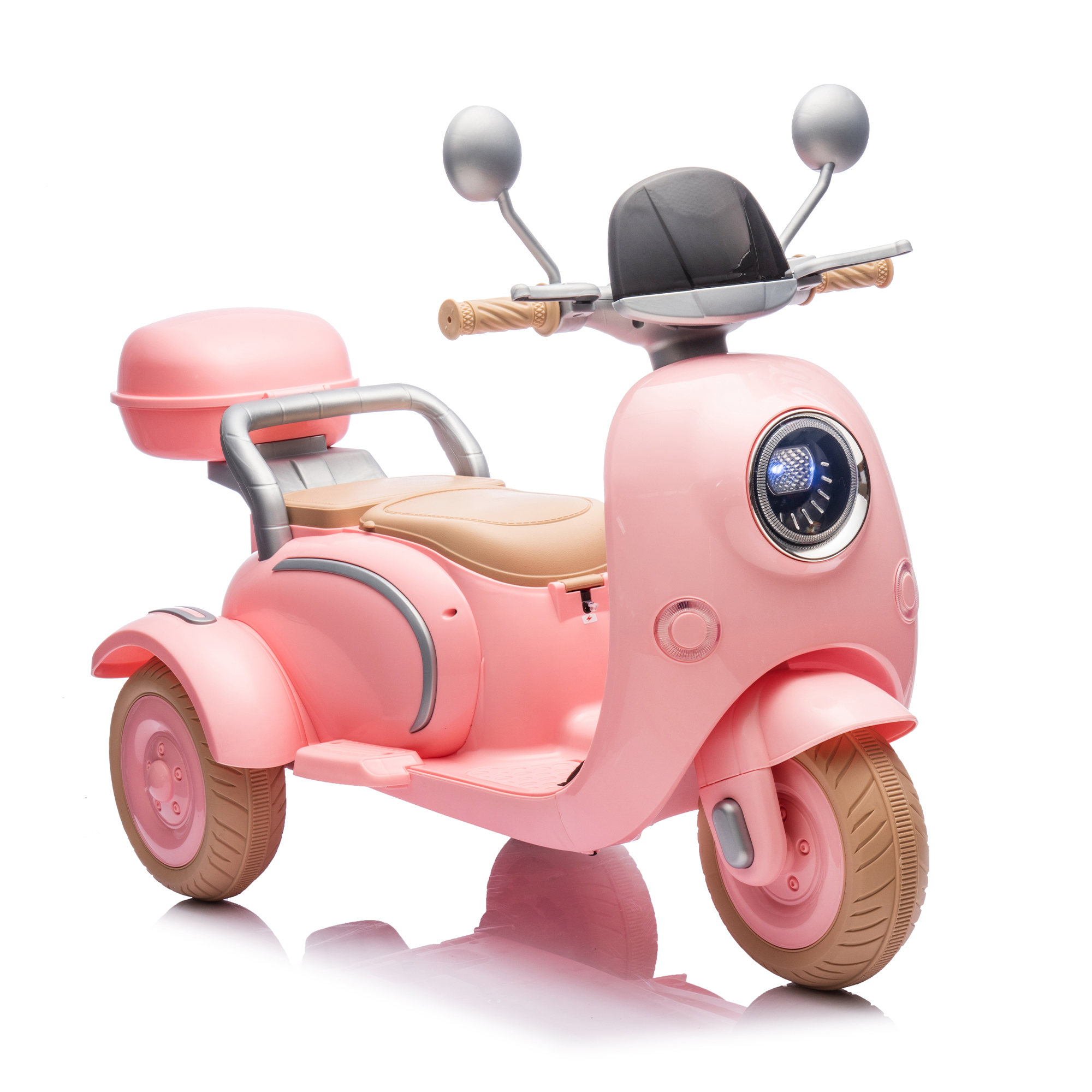 Motocicleta eléctrica infantil 12V, 2 asientos, música, Bluetooth, USB, 3-6 años