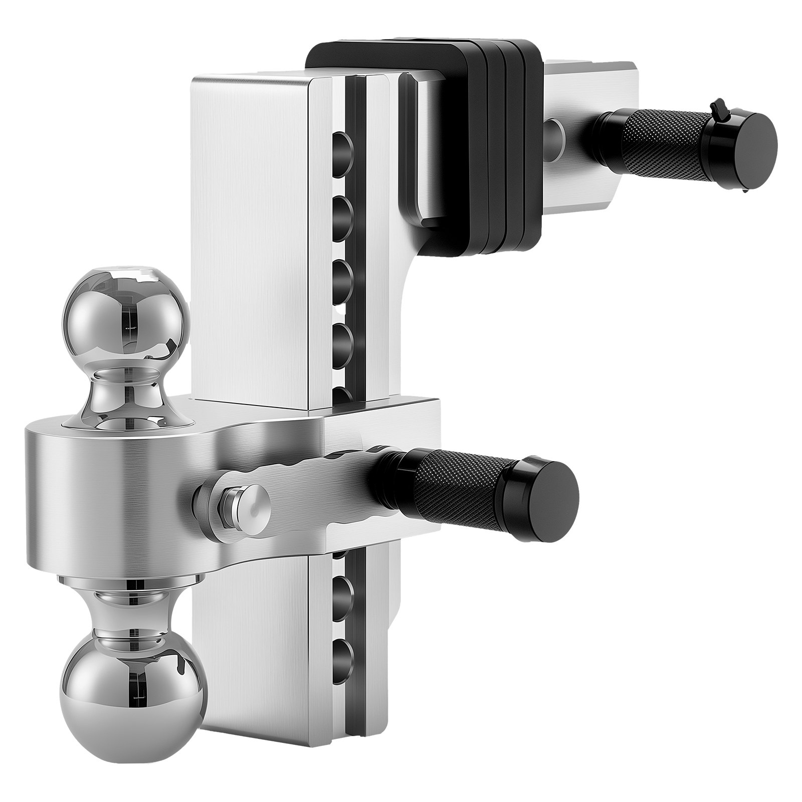 Adjustable Trailer Hitch, 8-Inch Drop Hitch, Tri-Ball Mount For 2.5-Inch Hitch Receiver, Trailer Ball Size 1-7/8", 2" & 2-5/16", Max 18500 Lbs Ball Hitch, Towing Hitch For RVs, ATVs, And Trucks