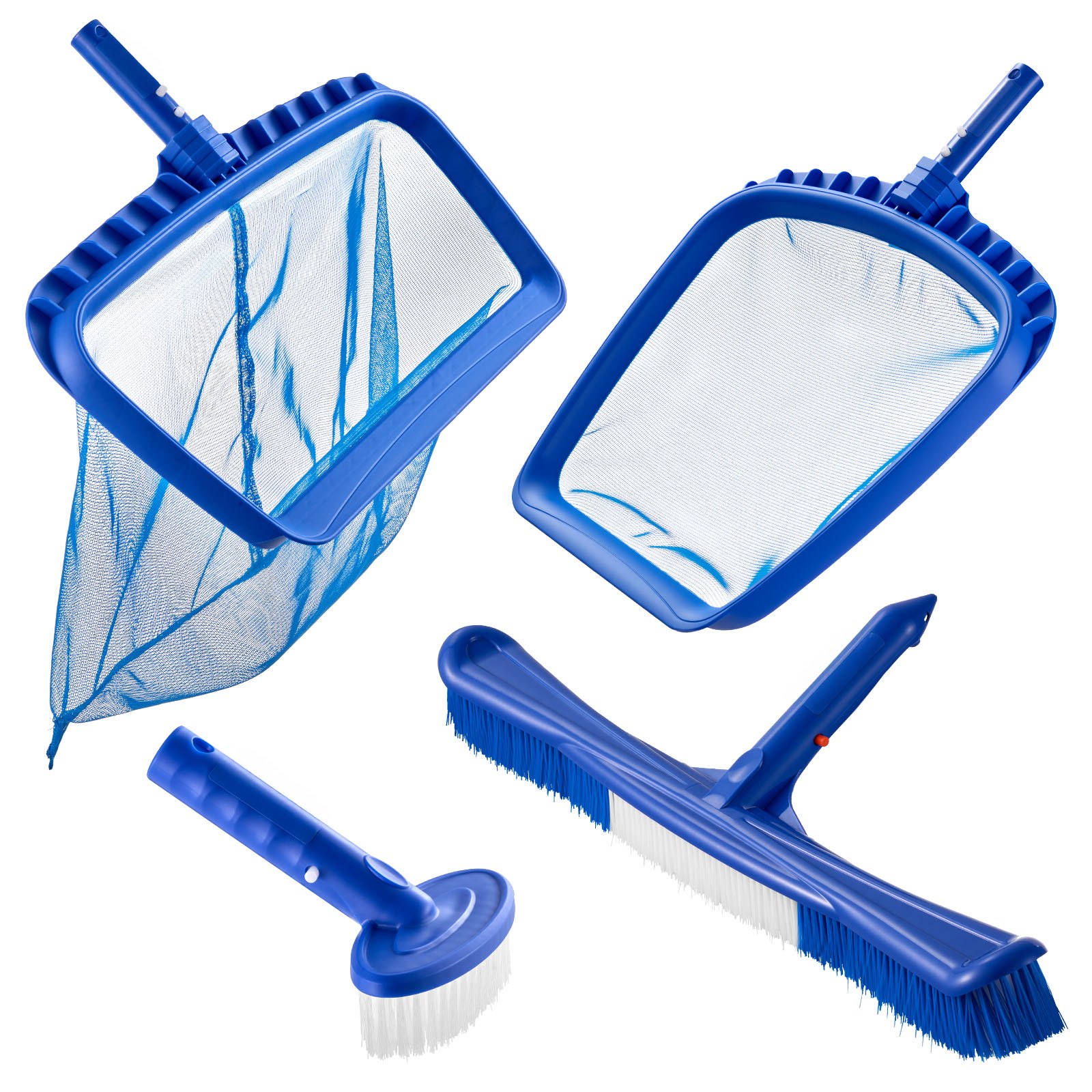 Kit de limpieza para piscina con red de skimmer, rastrillo y 2 cabezales de cepillo