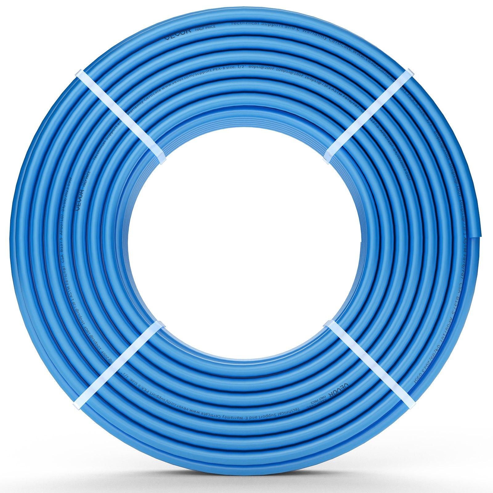 Tubería PEX-B flexible de 1/2 pulgada, 300 pies, para agua potable fría/caliente, azul