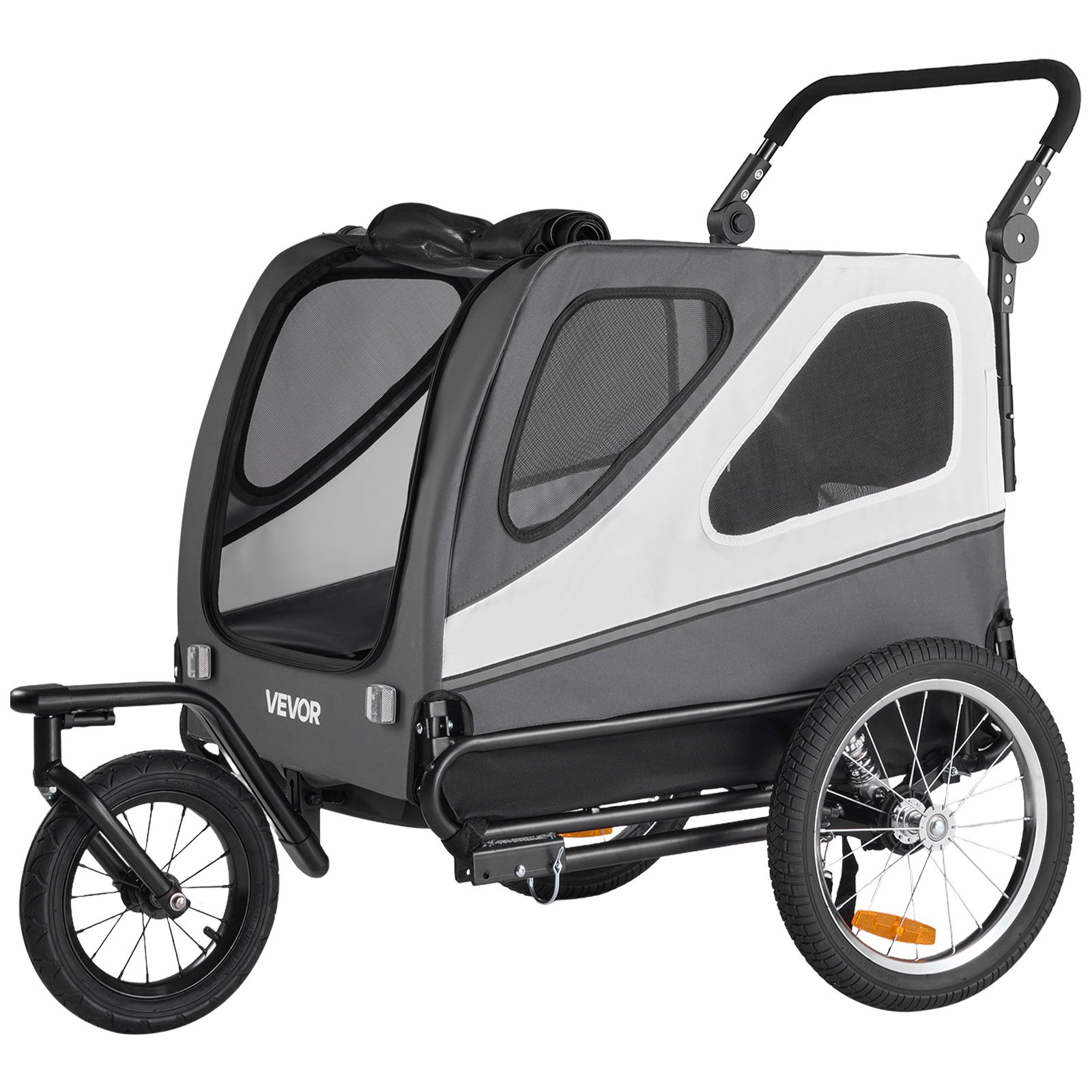 Remolque para bicicleta de perro 2 en 1, soporta hasta 100 libras, plegable