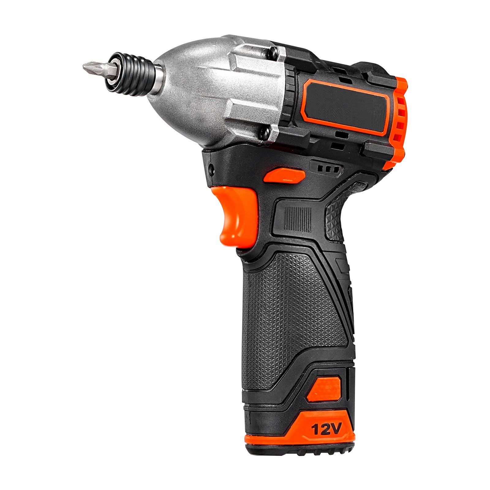 Atornillador de impacto inalámbrico de 12V, 1/4 pulgada, 3000 RPM, con batería y 20 puntas
