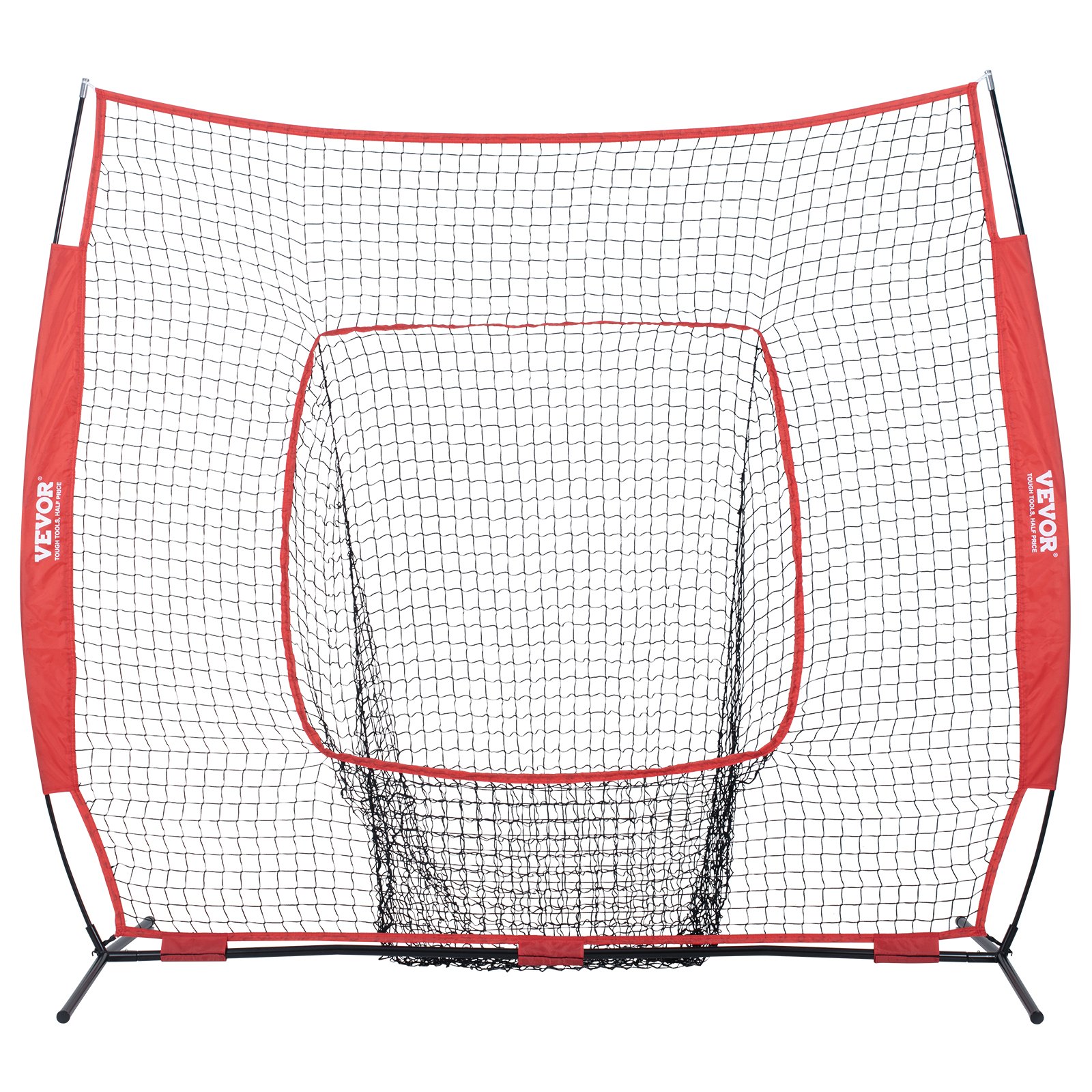 Red de práctica de béisbol/softbol portátil, 7x7 pies, con bolsa y zona de strike