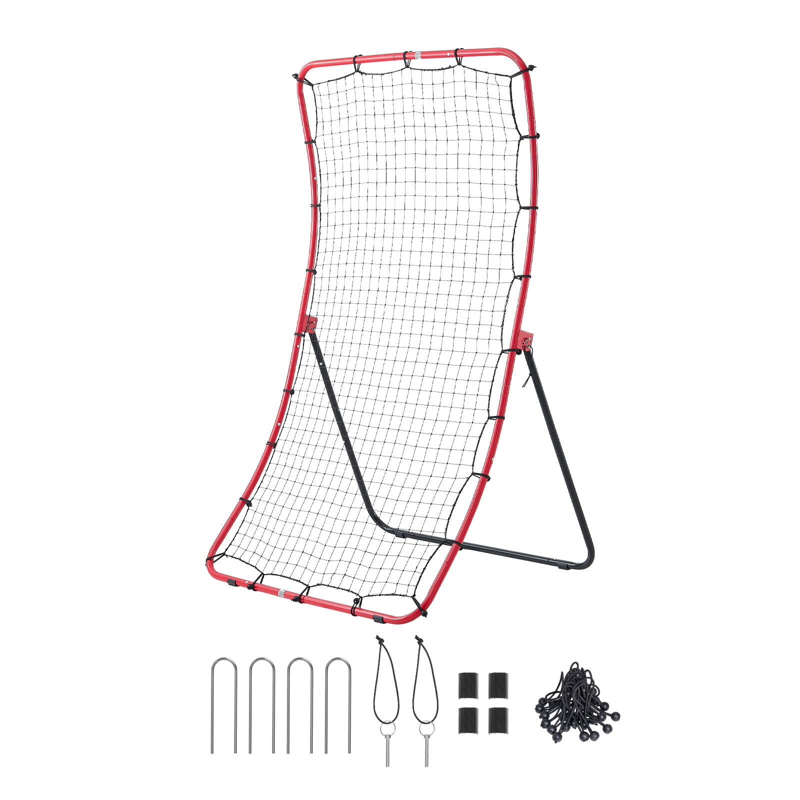 Baseball Softball Rebounder Net 4 X 5.5 Ft Pitch Back Trainer, 5 Adjustable Angles, Heavy-duty Steel Frame, All Angle Bounce Back Net For Pitching & Fielding Training Aid, Return Practice