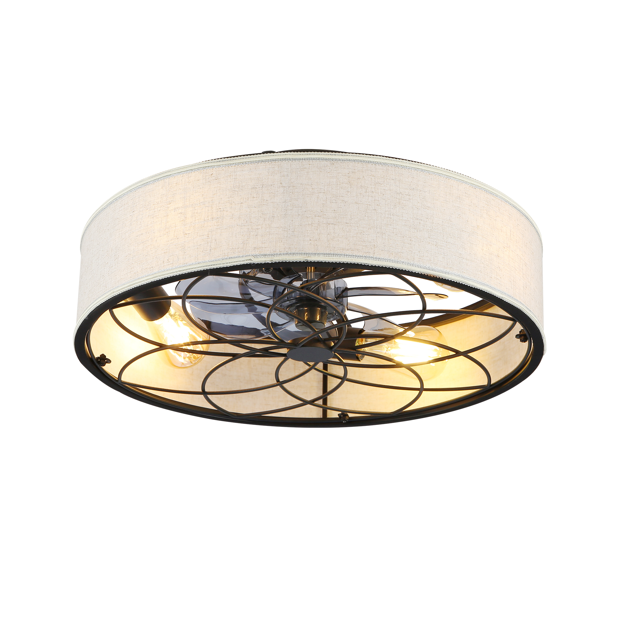 Ventilador de techo sin aspas, 20 pulgadas, perfil bajo, control remoto, motor reversible
