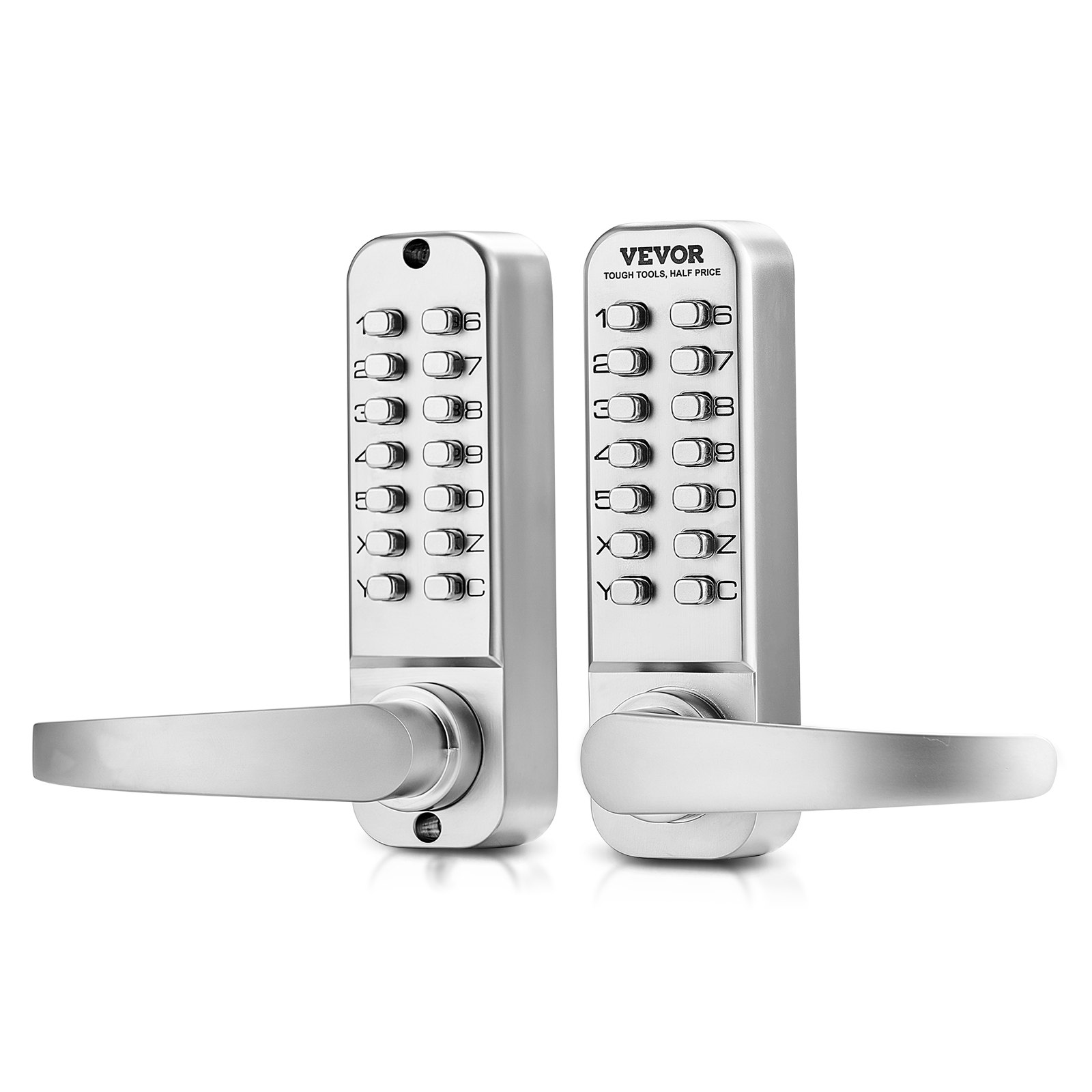 Cerradura mecánica sin llave con teclado y manija, acero inoxidable, doble lado