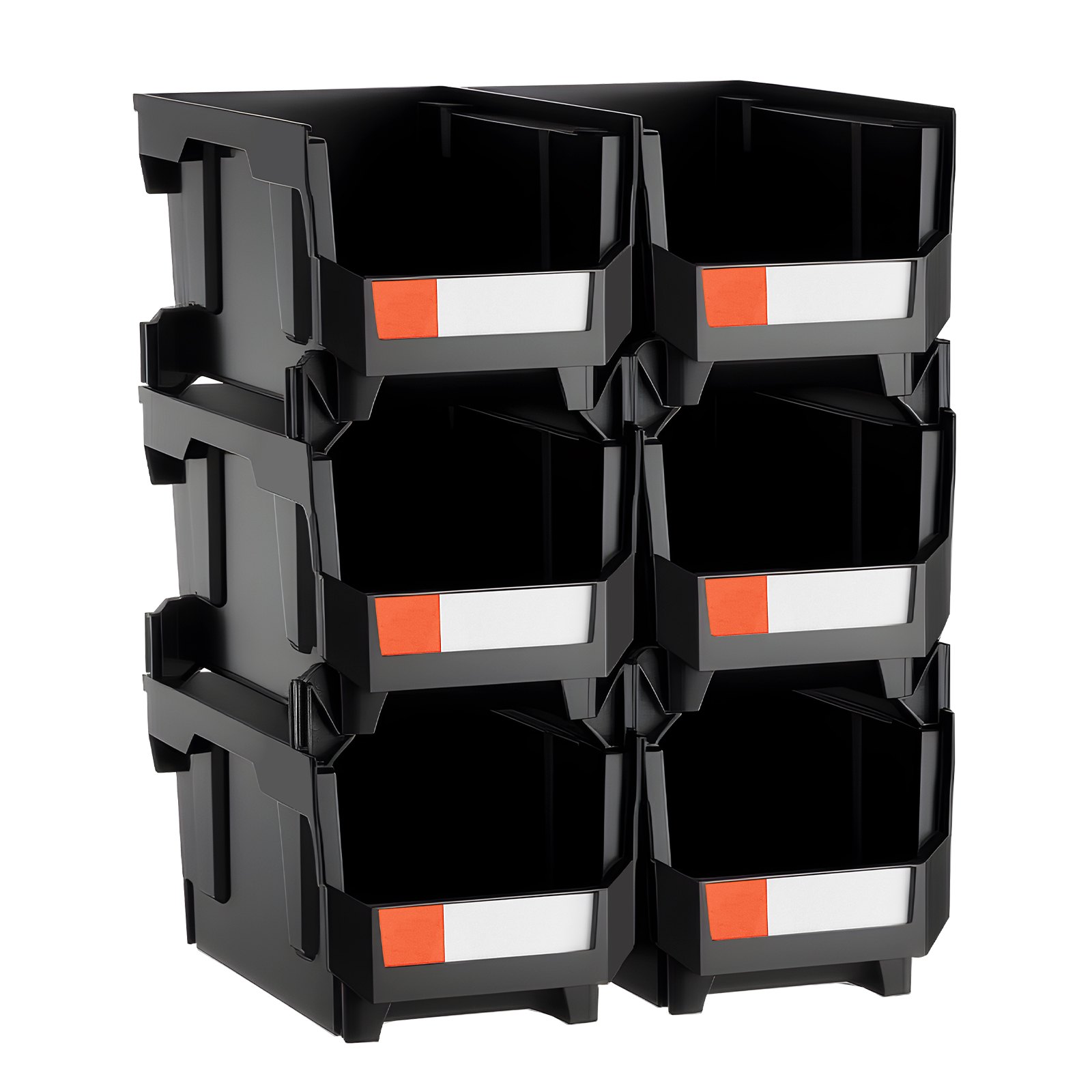 Contenedores de almacenamiento de plástico apilables, 14.8 x 8.5 x 7.1 pulgadas (6 pzas)