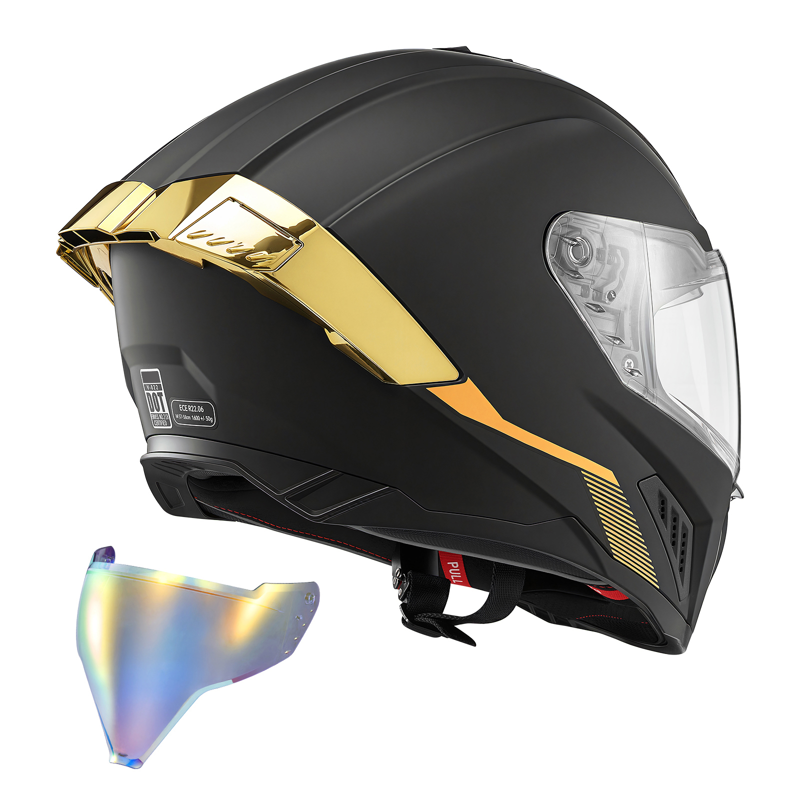 Full Face Motorcycle Helmets, Dual-Visor Motorcycle Street Bike Helmet, Lightweight Comfortable Motocross Dirt Bike Helmet For Adults Men And Women - DOT & ECE Approved (M Size)