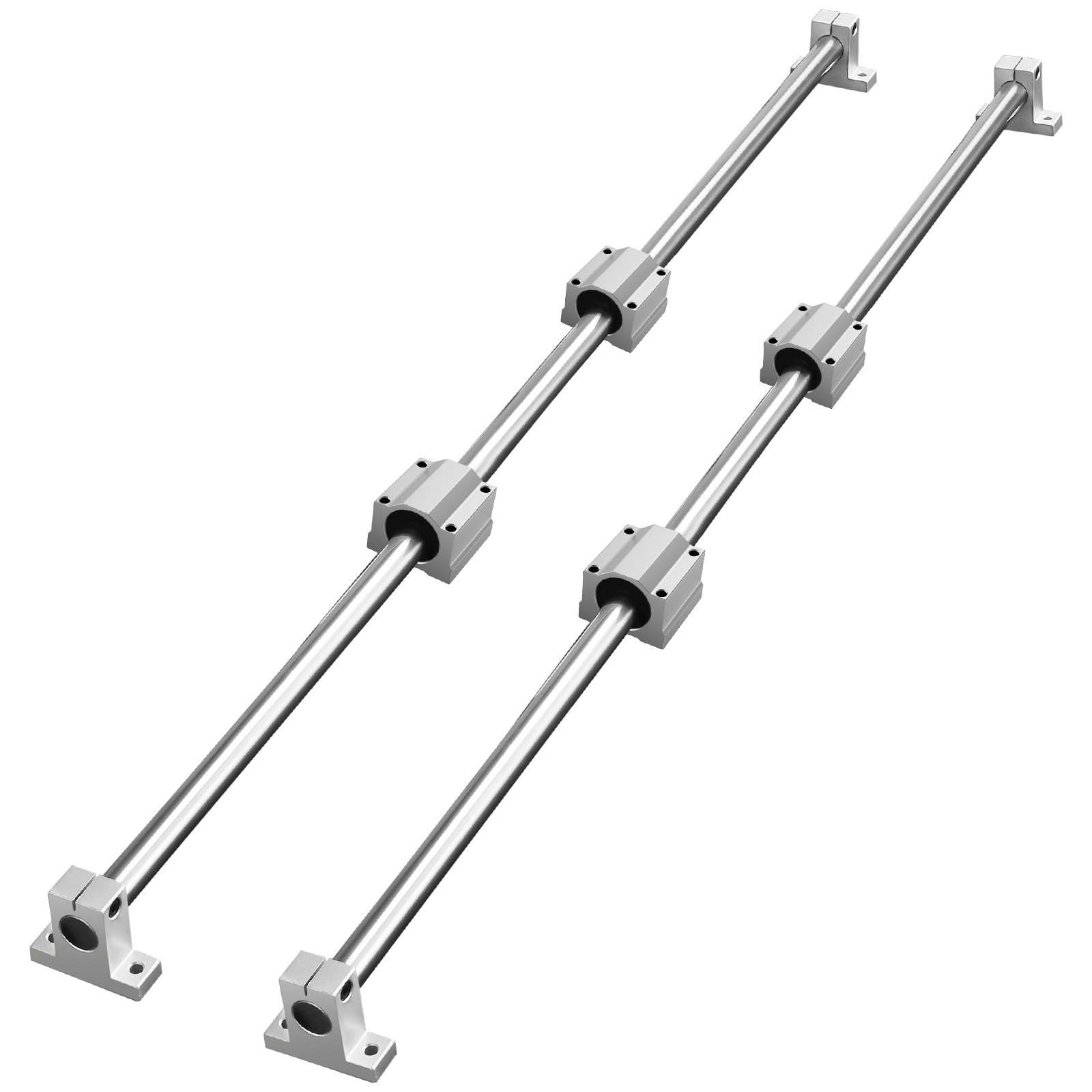Linear Guide Set, SFC20 1000mm, Comes With Two 39.4 In/1000 Mm SFC20 Guides, Four SC20 Slide Blocks, And Four Guide Supports For Automated Machinery And CNC Tasks