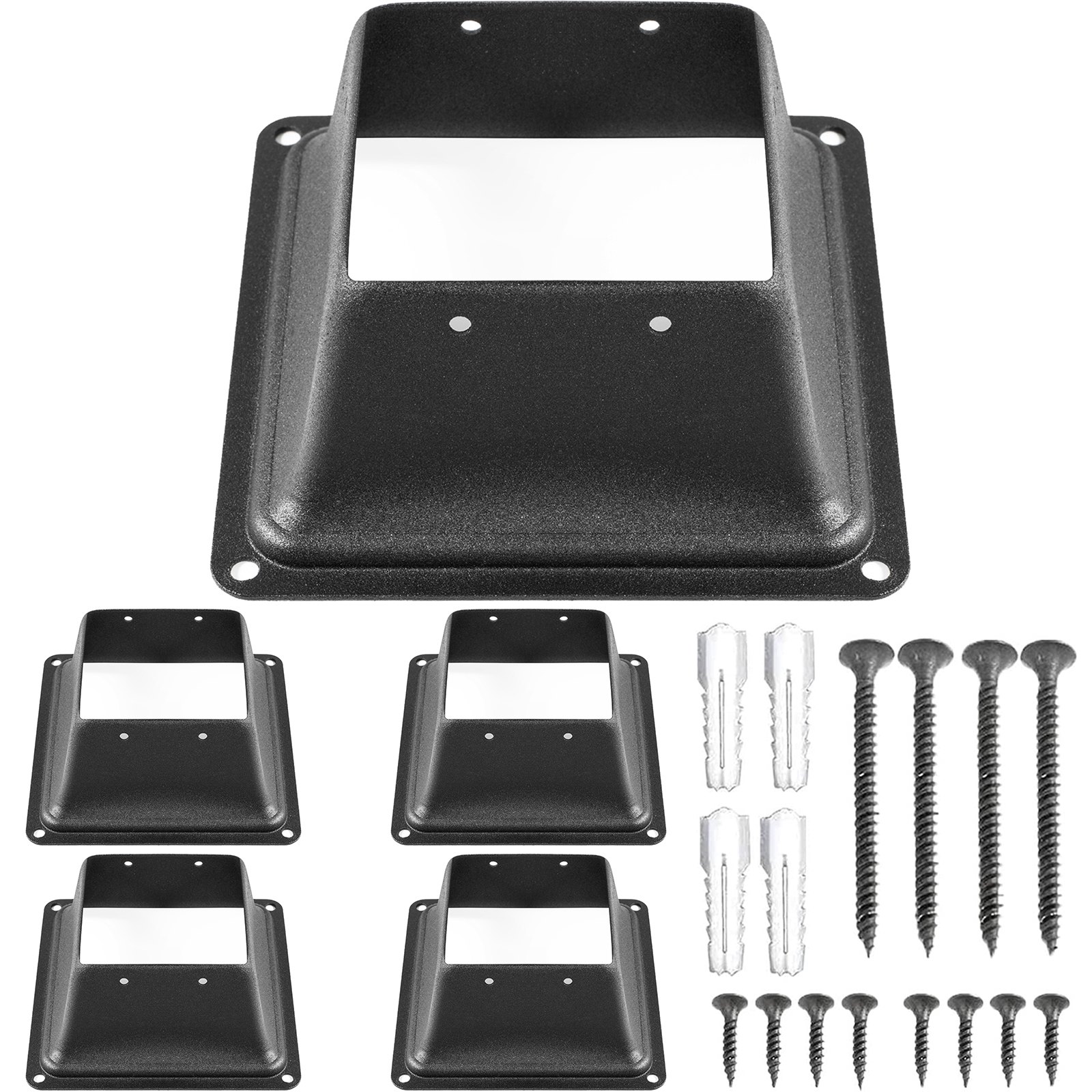 Base para poste de cubierta 4x4 pulgadas, 5 piezas, acero grueso, 2.5 libras