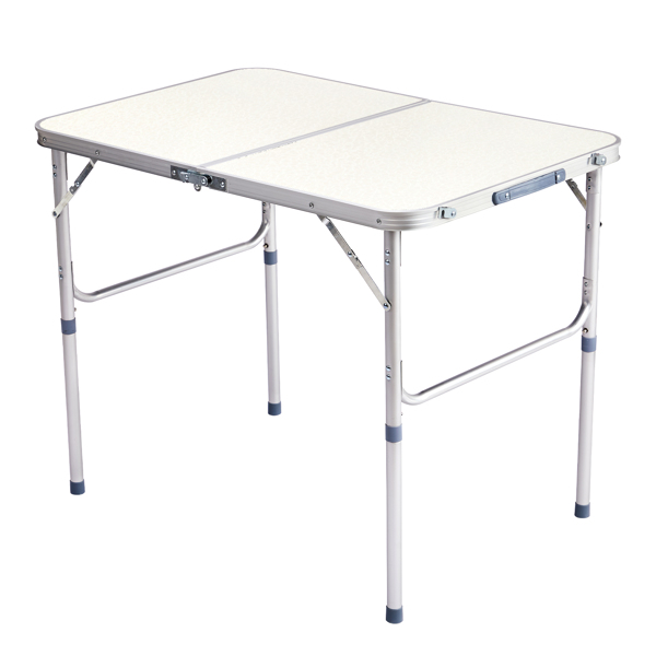 Mesa plegable de aleación de aluminio, 90 x 60 x 70 cm, Blanca
