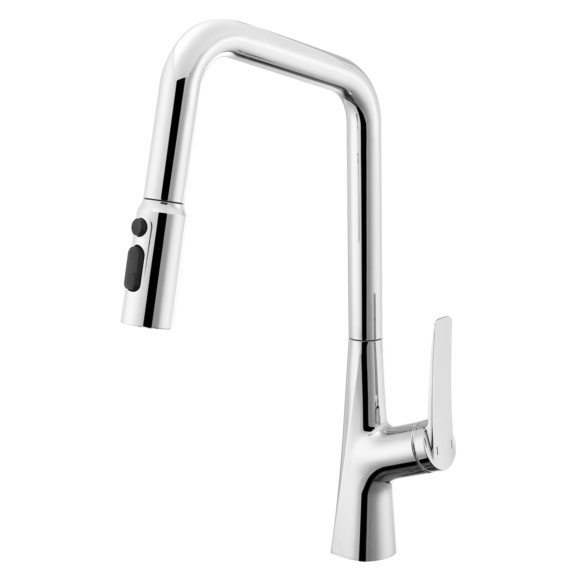 Grifo de cocina cromado profesional con rociador 360 de 3 funciones