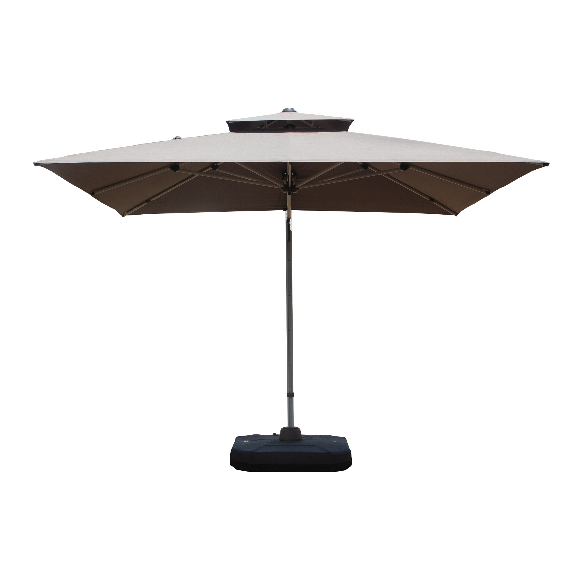 9 Ft. Aluminum Cantilever Tilt Patio Umbrella With Center Pole, Gray  Base Not Included