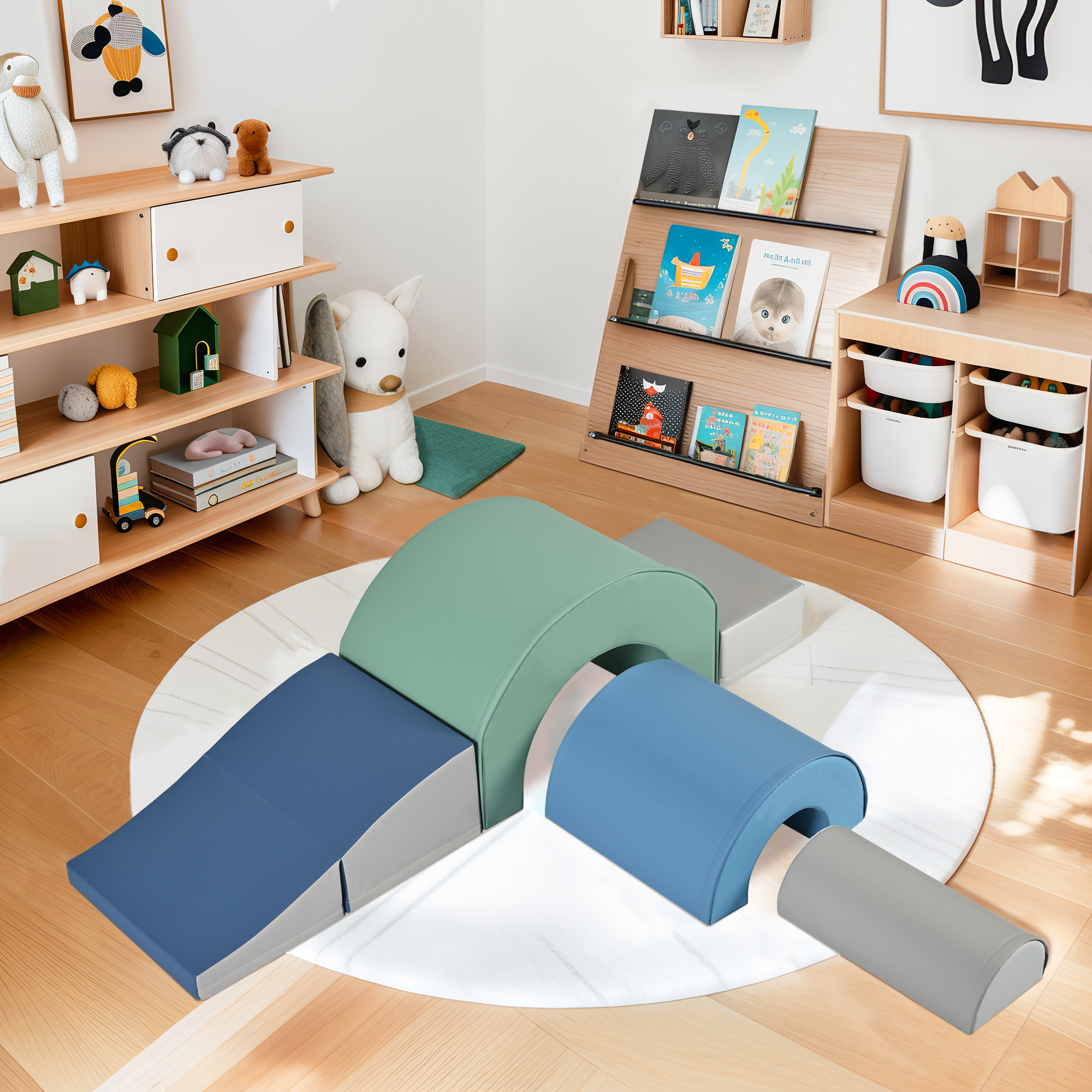 Juguetes de escalada de 5 piezas para niños, bloques de espuma para juego activo interior.