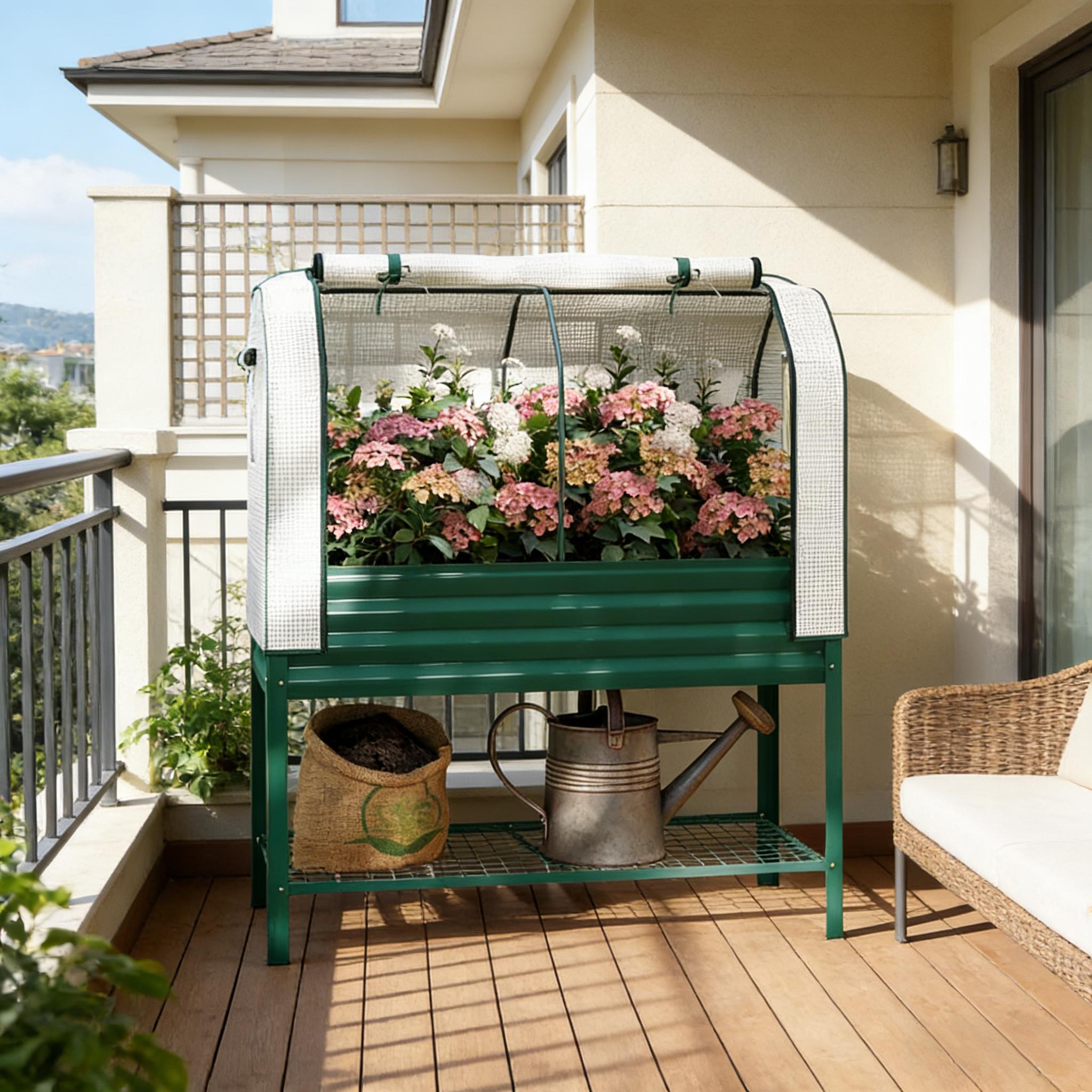 Maceta elevada espaciosa para jardín
