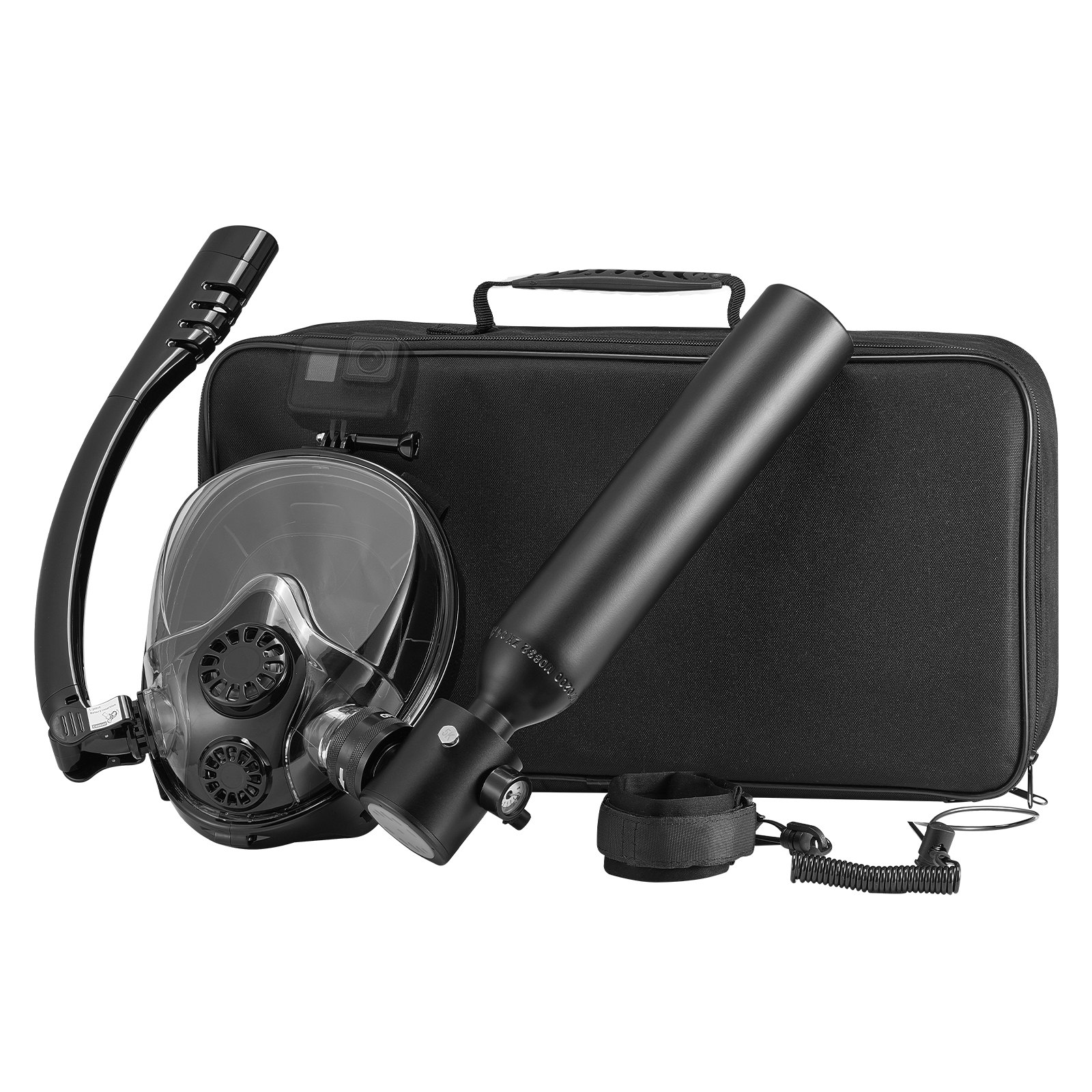 Scuba Tank, 0.5L Portable Scuba Diving Tank, Diving Oxygen Cylinder Supports 5-10 Minutes Underwater Breathing, 98.43 Ft Diving Depth, Lung Tank Kit With Snorkel Mask For Underwater Exploration