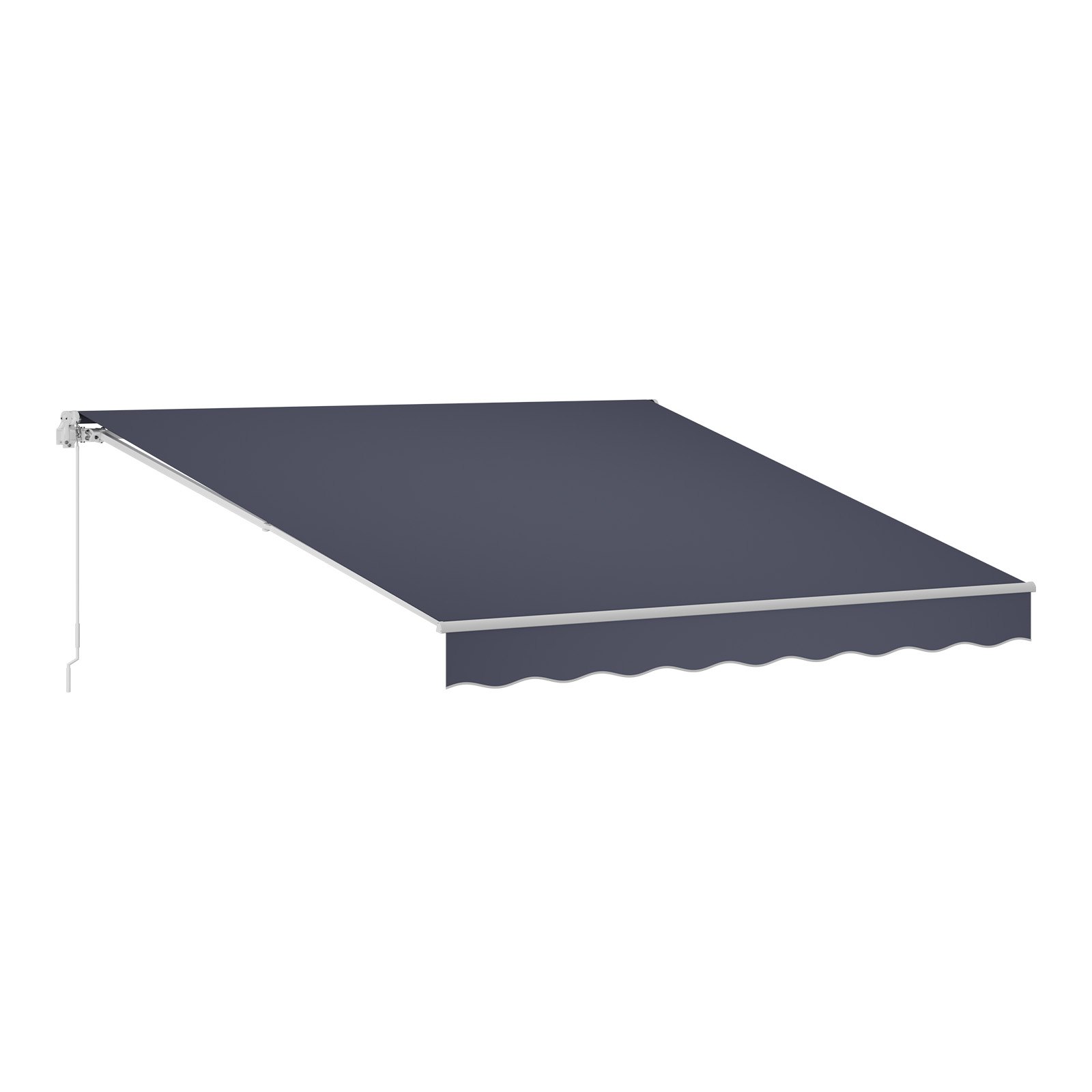 Toldo retráctil manual 11.5 x 9.8 pies, poliéster resistente al agua con manivela.