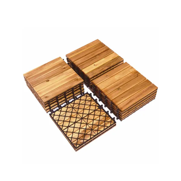 Baldosas de Exterior Entrelazadas de Madera Albizia, 12x12 pulgadas, Paquete de 27